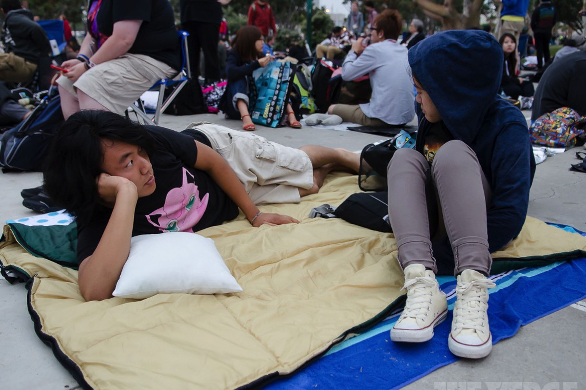 Fans in line for Comic-Con's Hall H. 