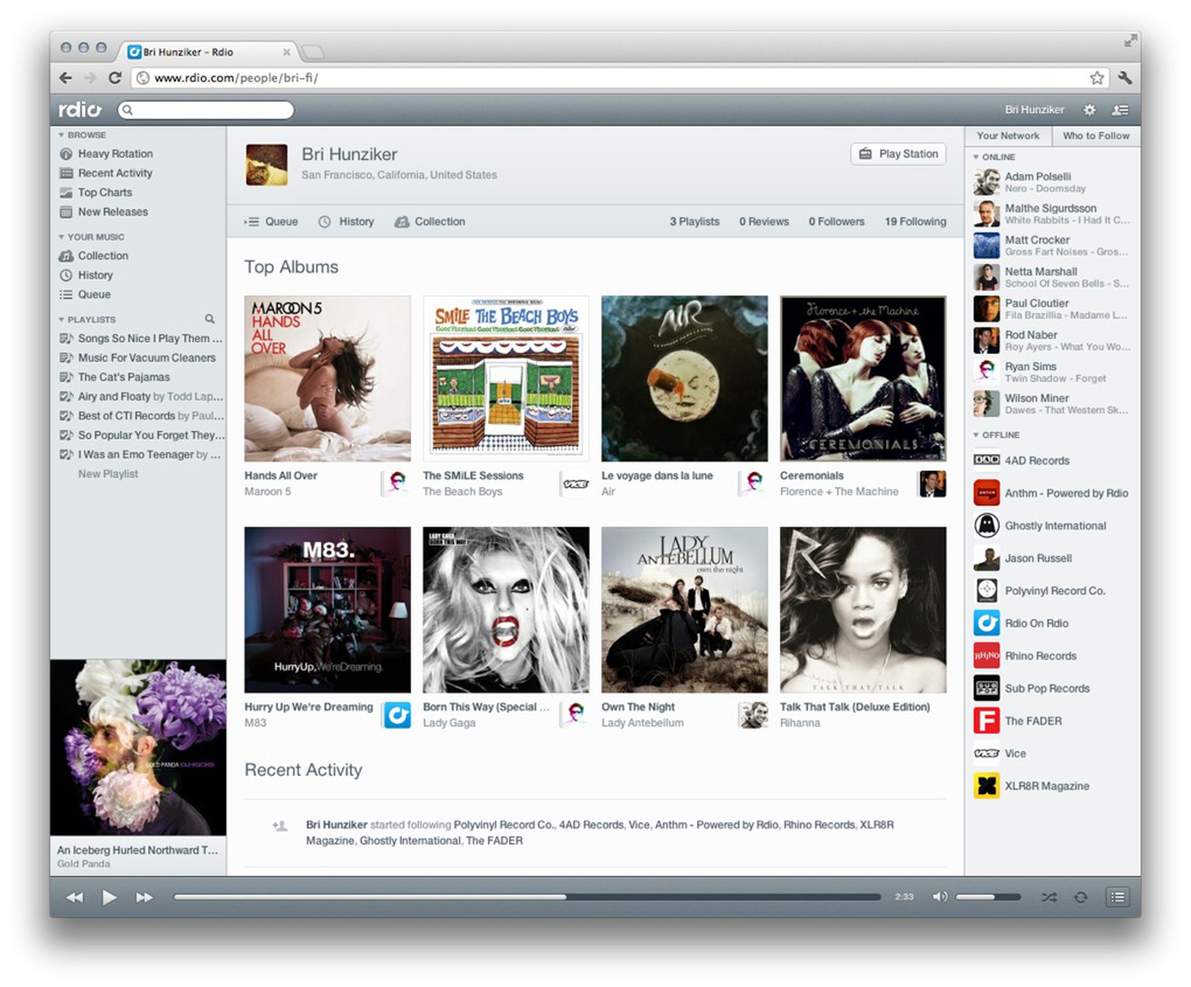 New Rdio design for web and desktop