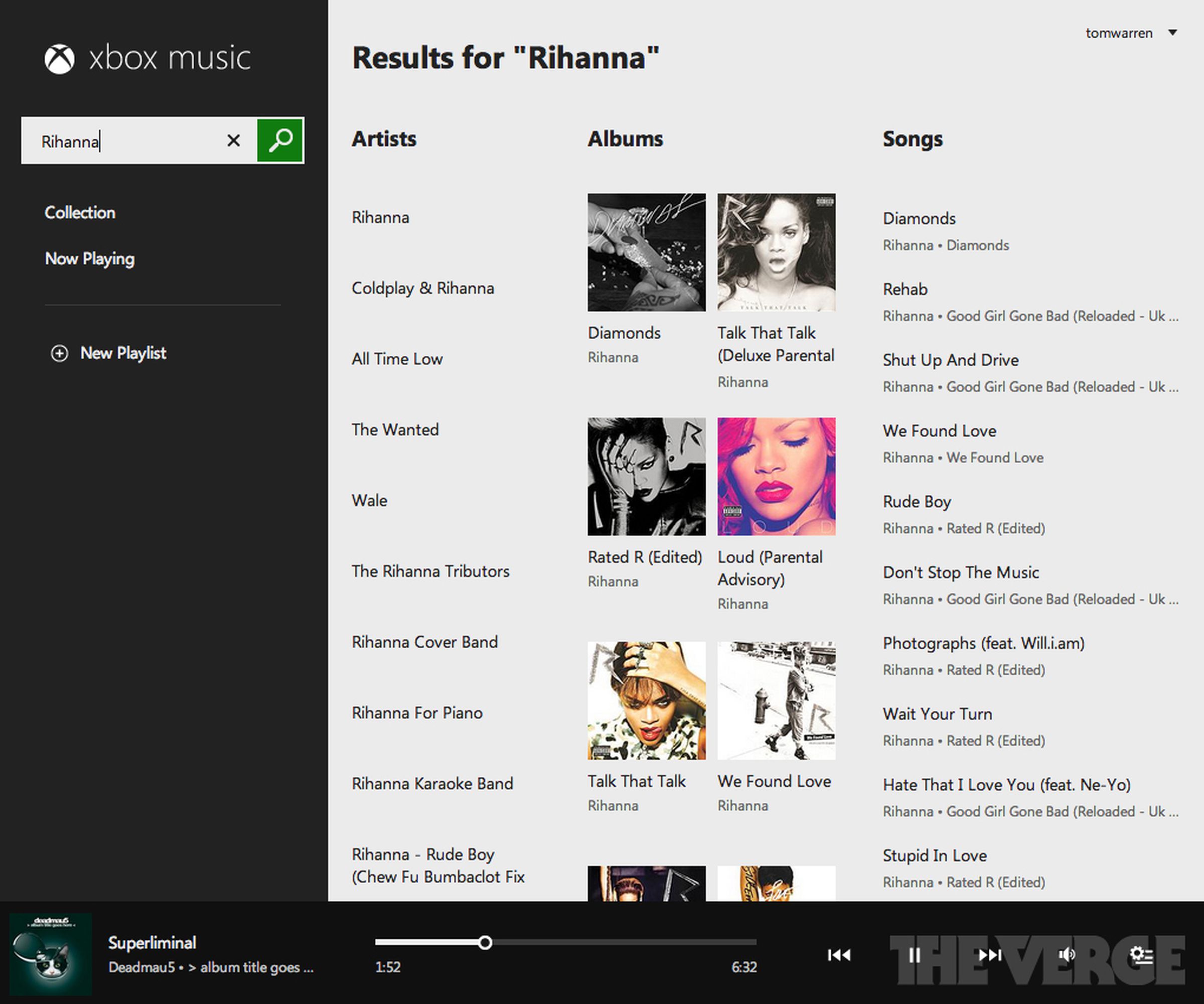 Xbox Music web screenshots