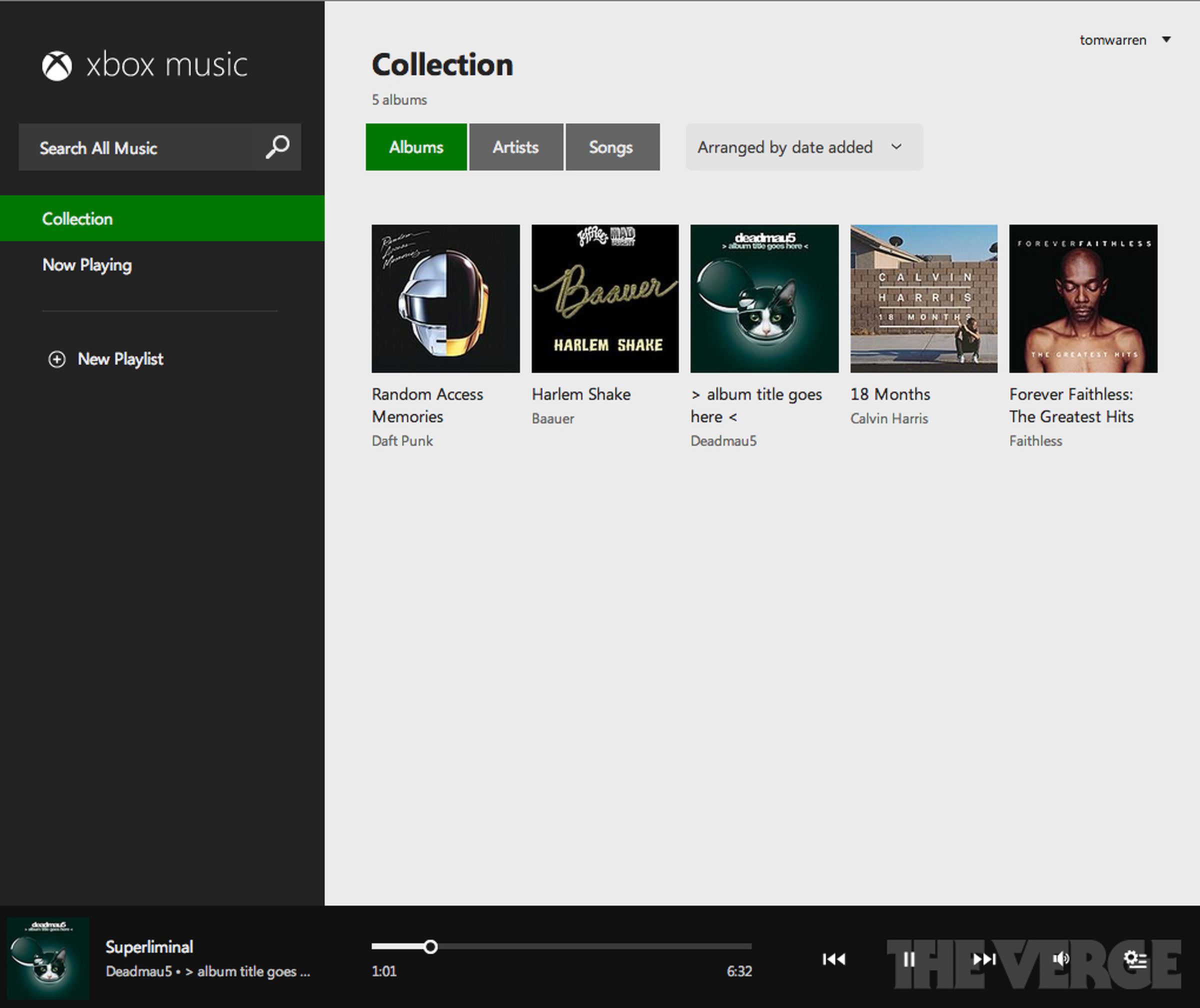 Xbox Music web screenshots