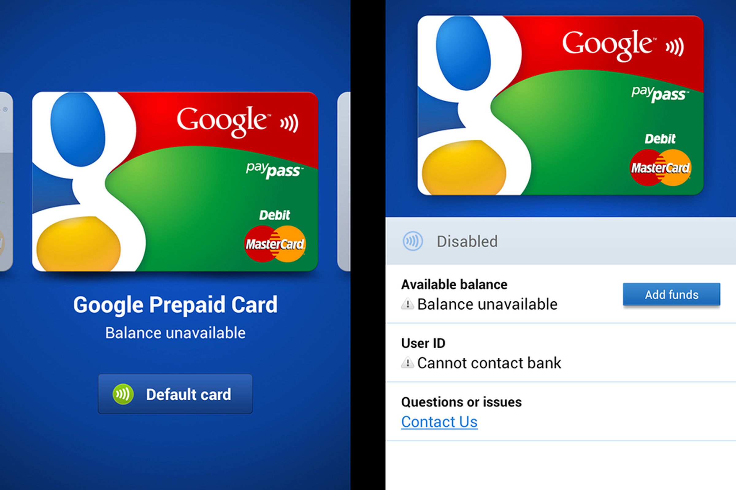 Google Wallet outage