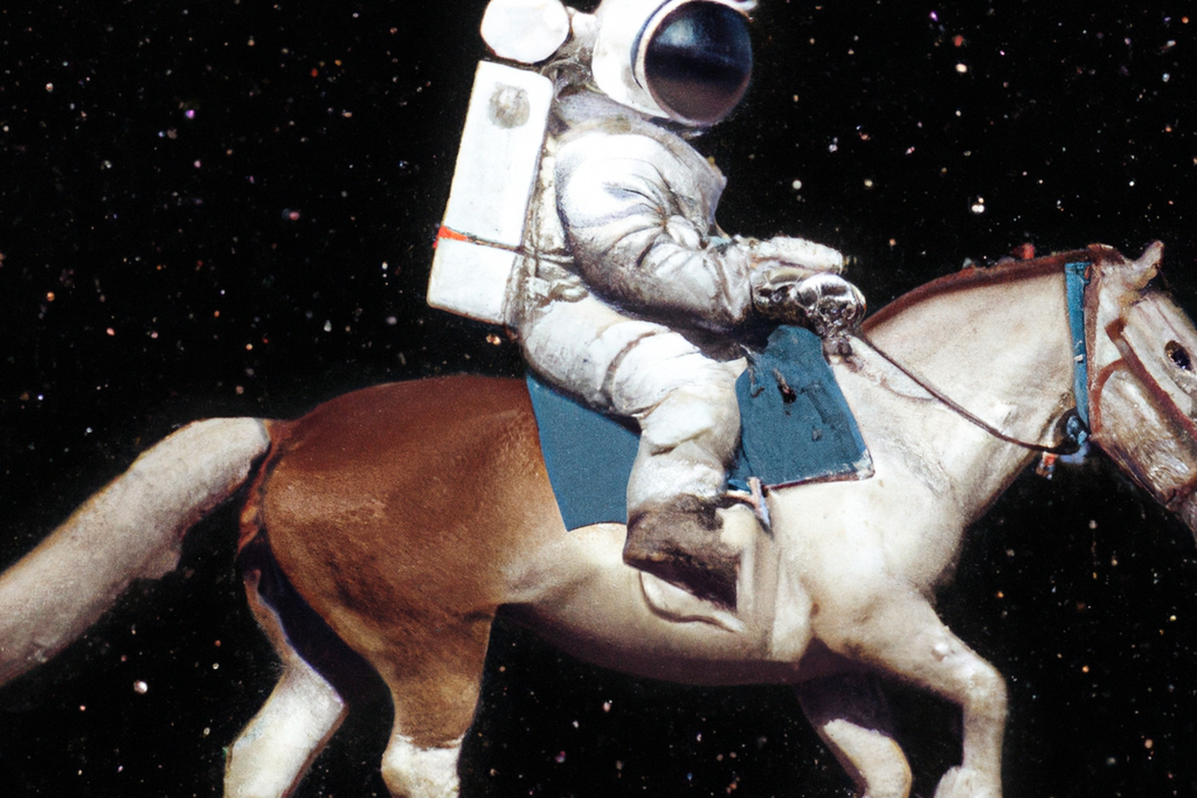 A DALL-E 2 result for “a photo of an astronaut riding a horse.”