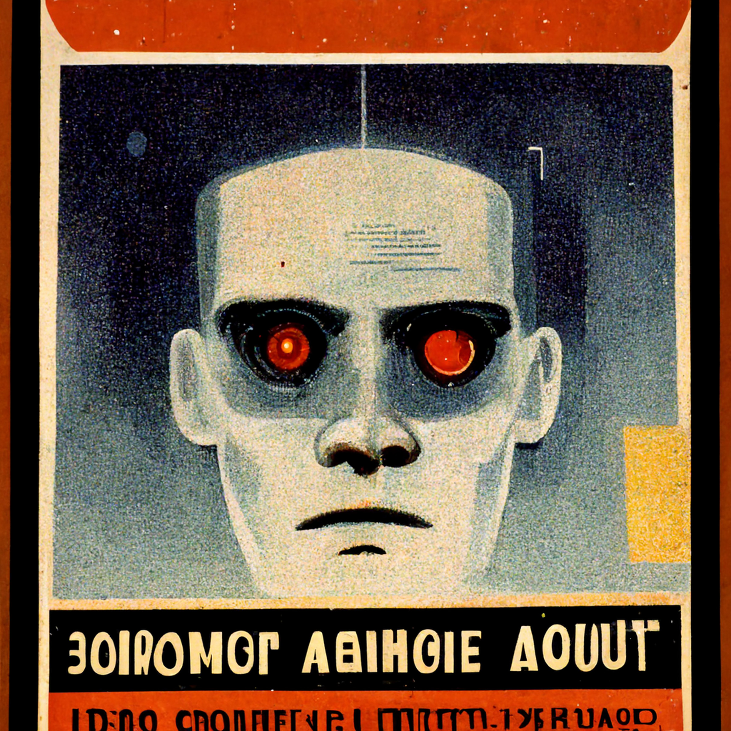 Prompt: “Soviet-era propaganda poster warning about the dangers of rogue AI.”