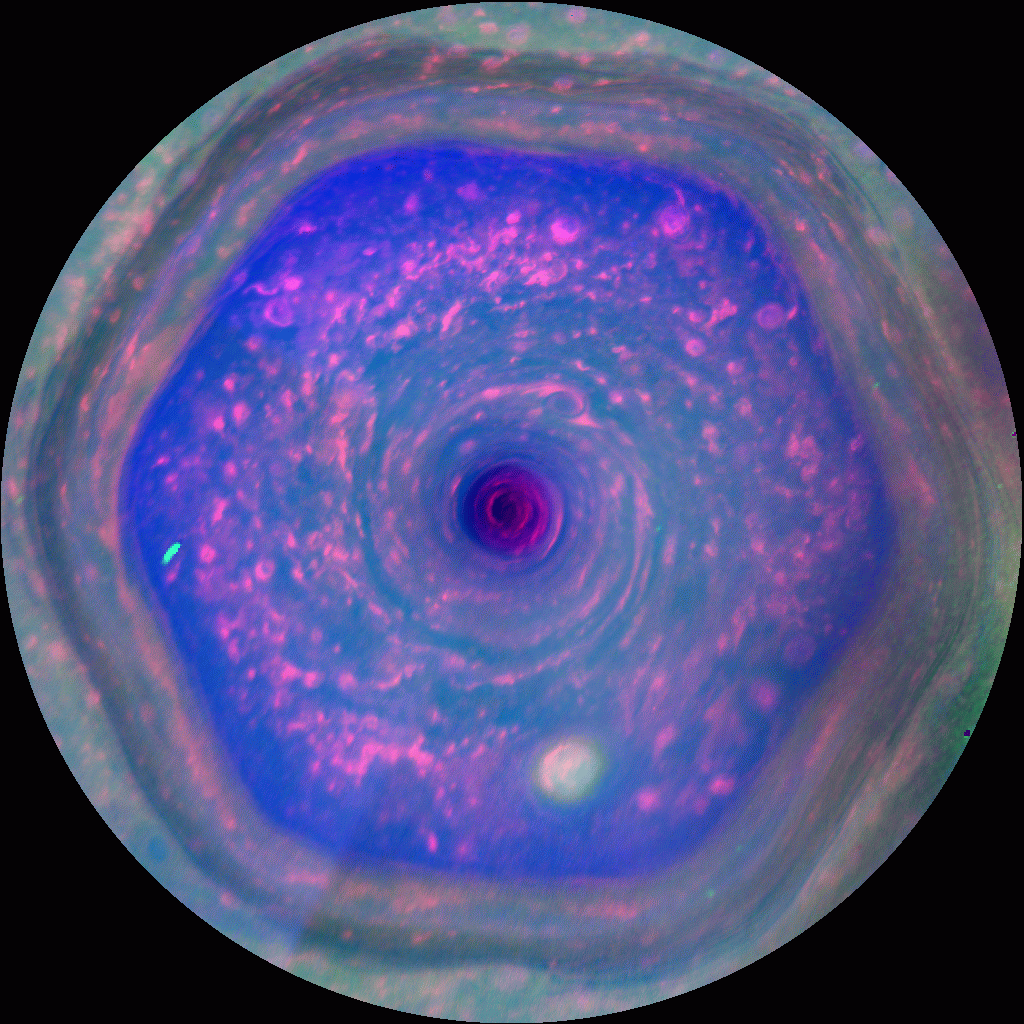Saturn’s “hexagon,” photographed on December 10th, 2012.