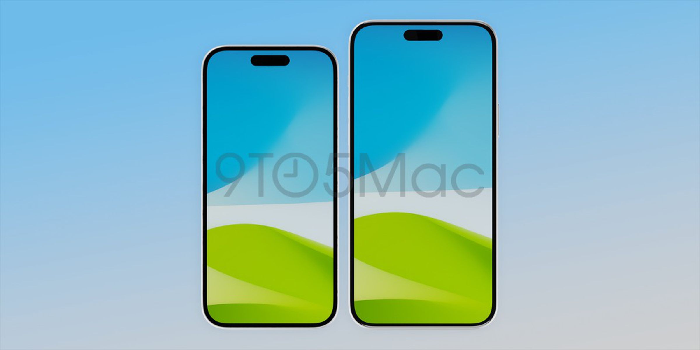 9to5Mac’s renders of the iPhone 15 and 15 Plus.