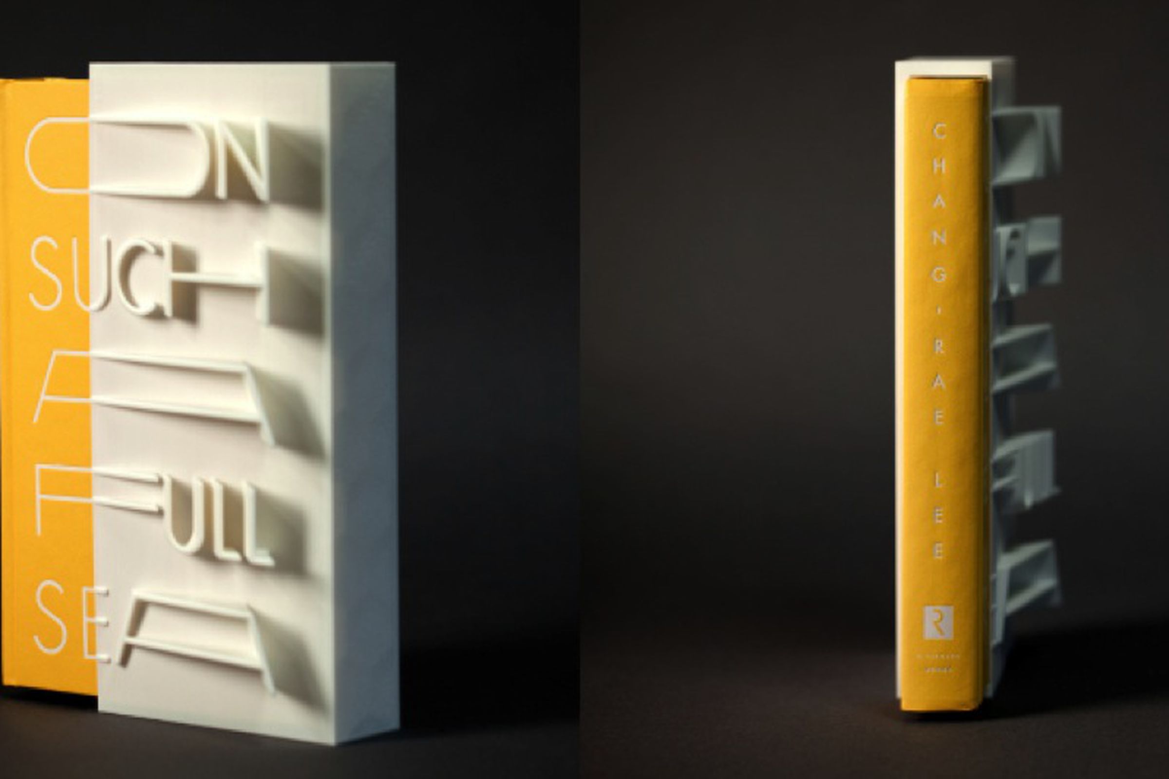 3D-printed book cover On Such a Full Sea