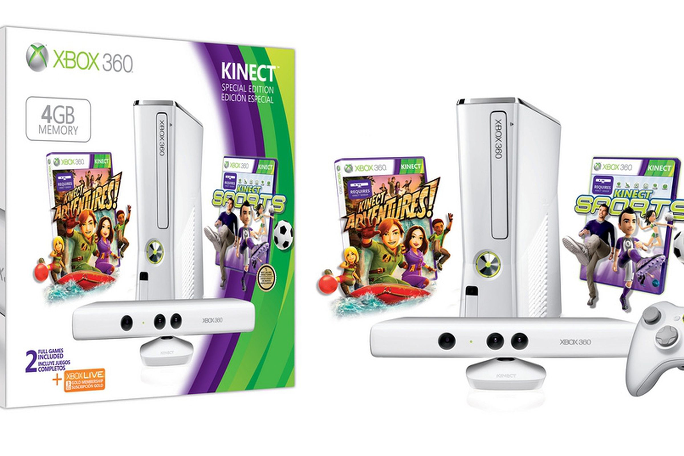 Xbox 360 Special Edition 4GB Kinect Family Bundle stock press 1024