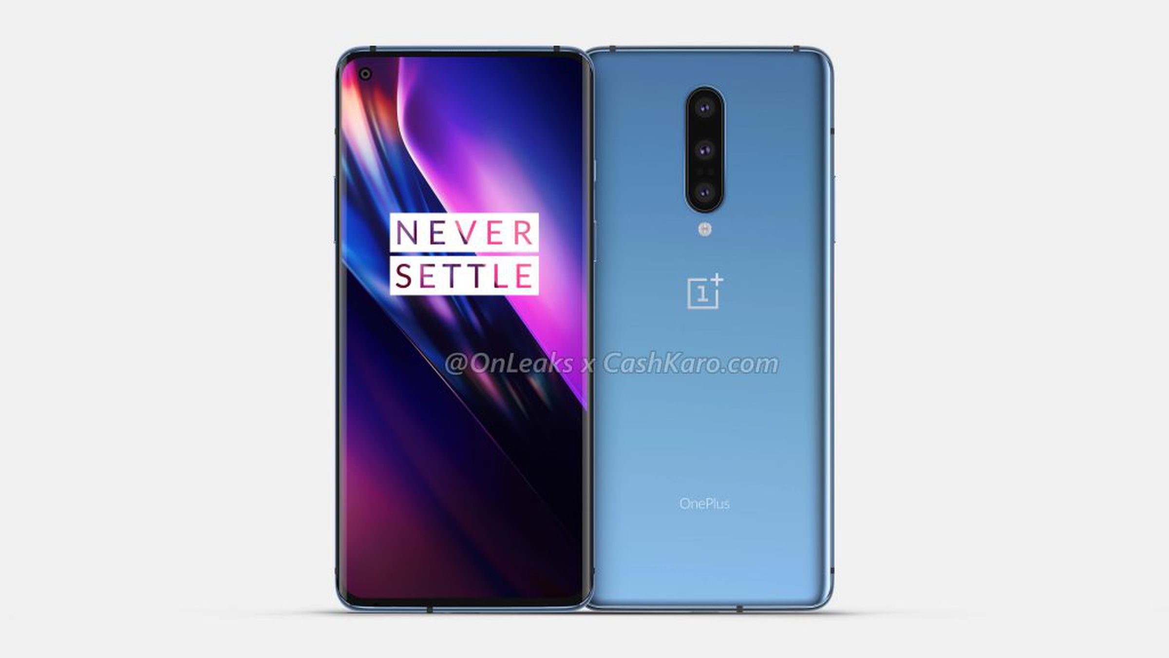 In comparison, leaks suggest the OnePlus 8 (pictured) could come with a similar hole-punch notch and a slightly smaller display.