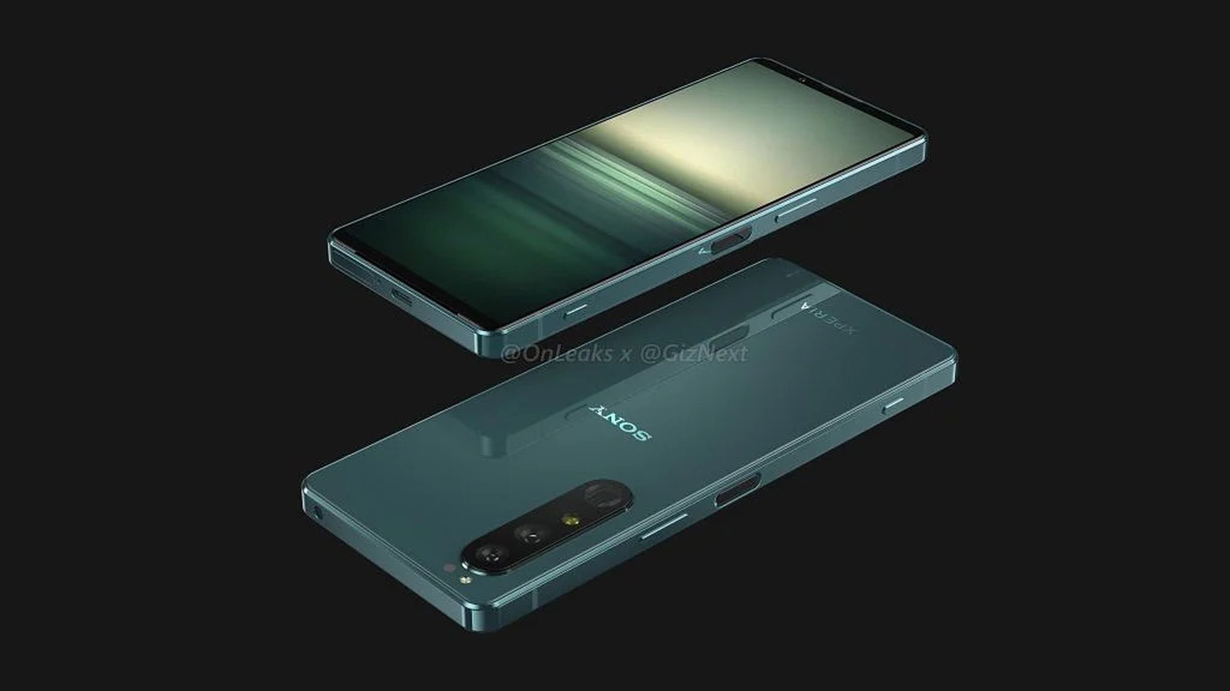 The leaked Xperia 1 IV has a shutter button, fingerprint sensor, power on the side, and SIM tray on the bottom. There are three cameras on the back, one seeming to be telescopic. And there’s still a headphone jack on the top.