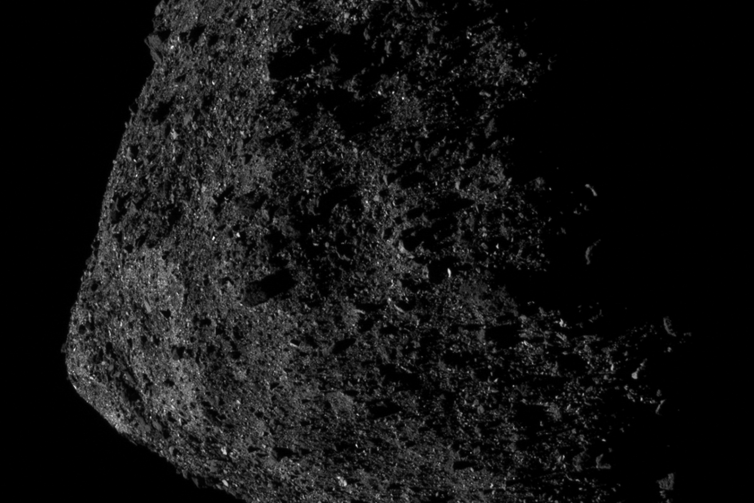 A picture of asteroid Bennu, taken by NASA’s OSIRIS-REx spacecraft from .4 miles away