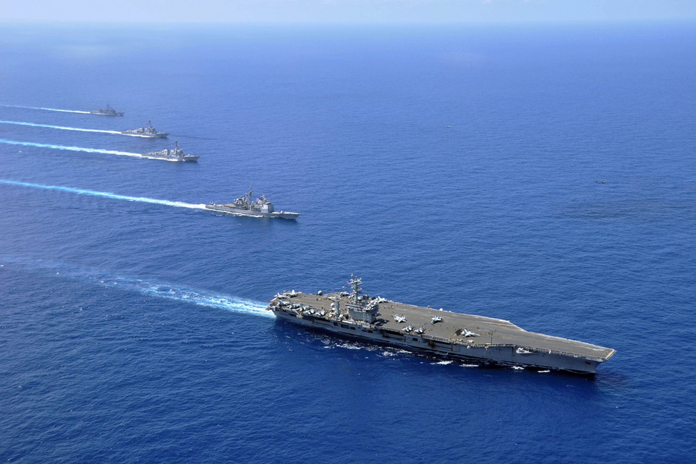 US Navy aircraft carriers in the South China Sea