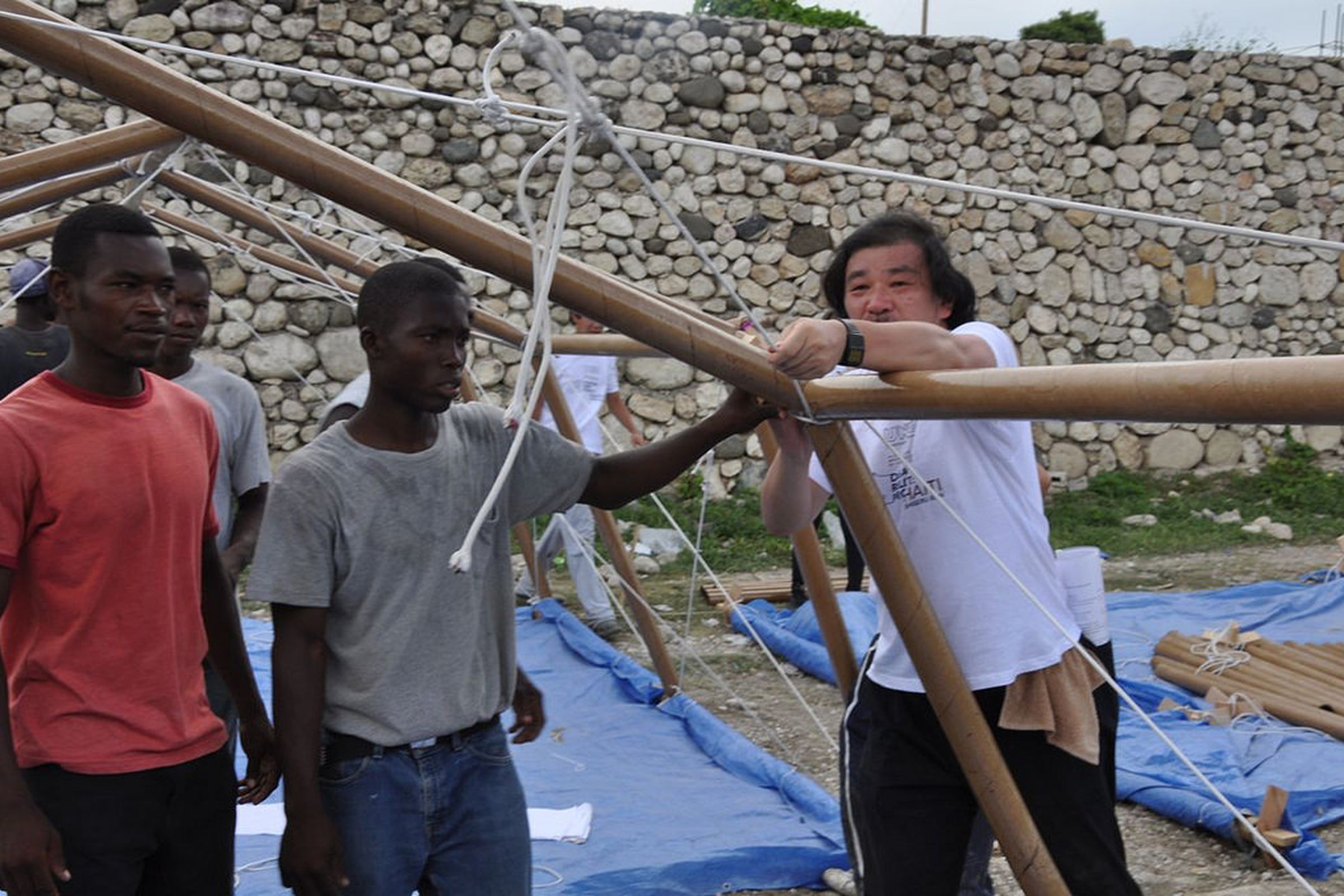 Shigeru Ban in Haiti after the 2011 earthquake