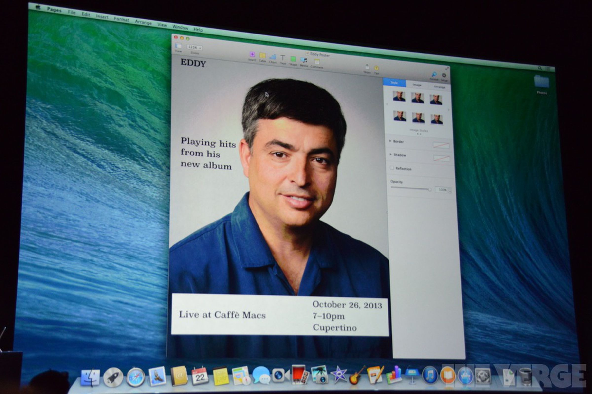 Photos of the new iWork update from Apple's fall 2013 event