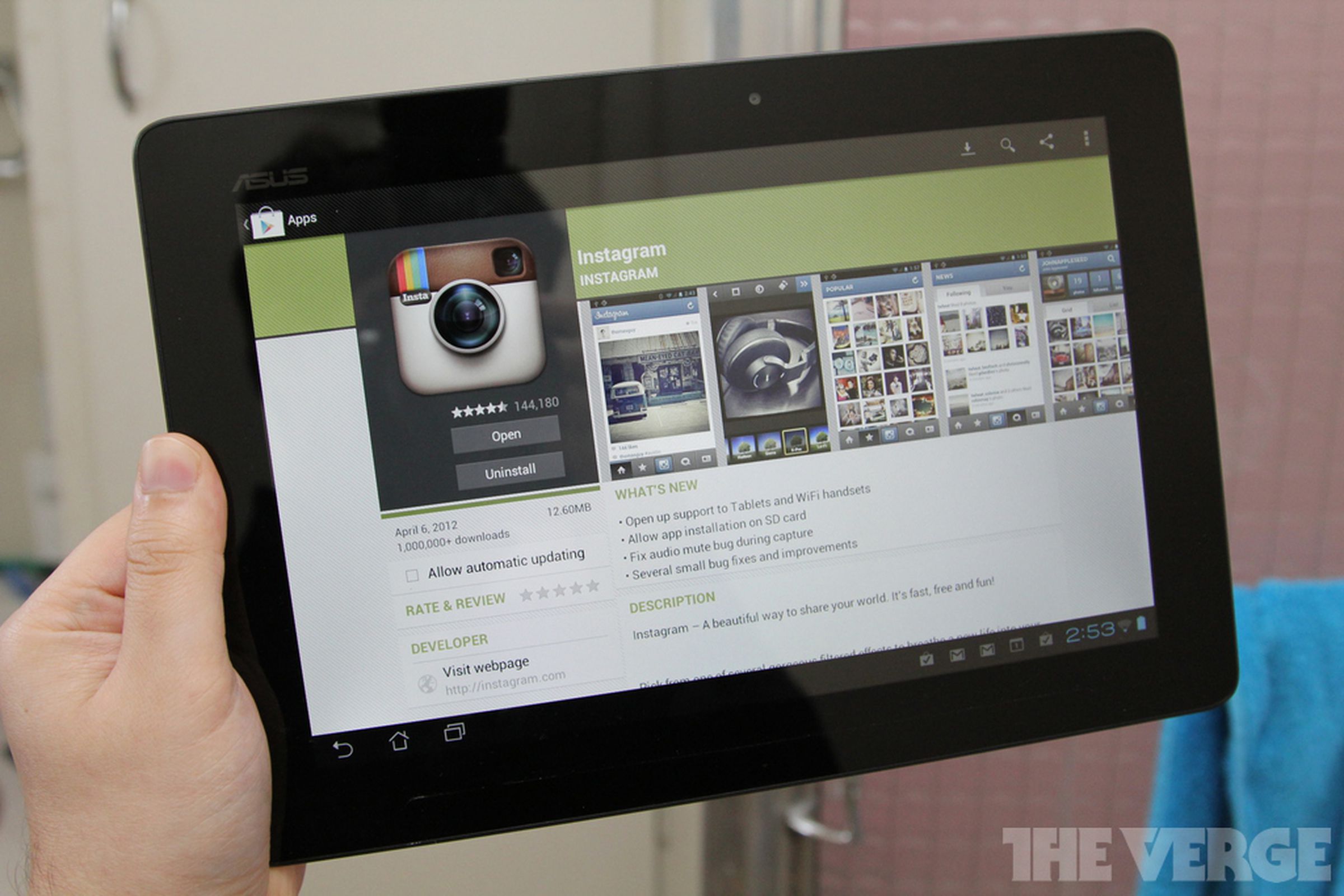 Instagram Android Tablet 1024 stock
