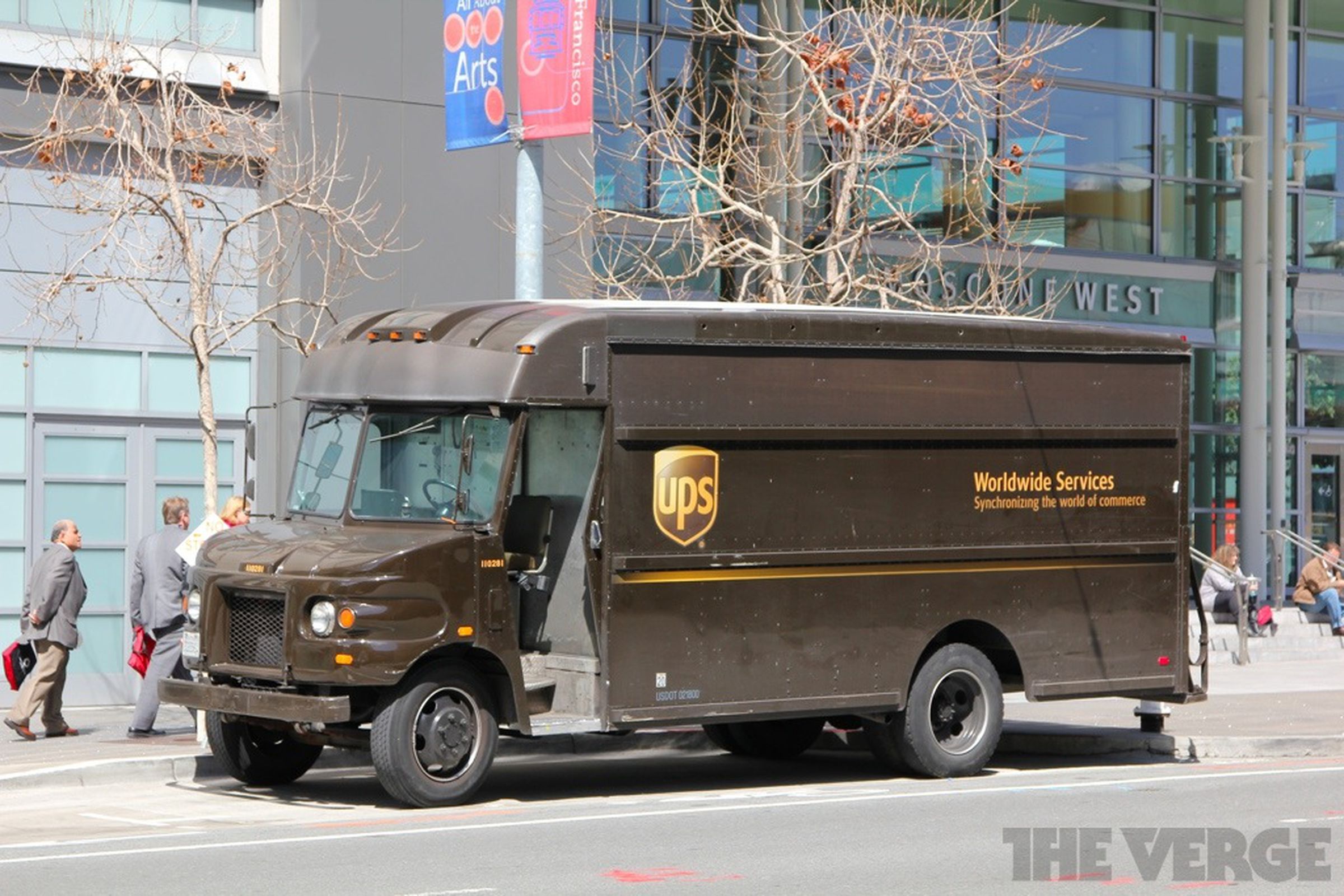 UPS truck mail SF moscone center west stock 1024