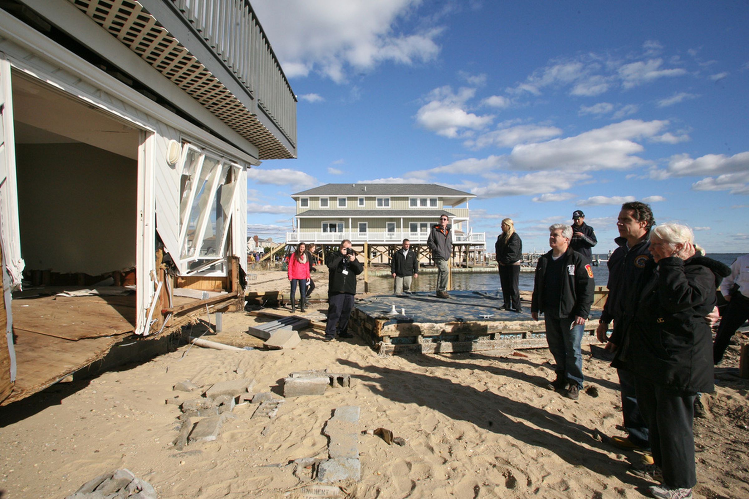 Gov. Cuomo tours Sandy damage on Long Island. Photo via NY Governor's Office on Flickr. 