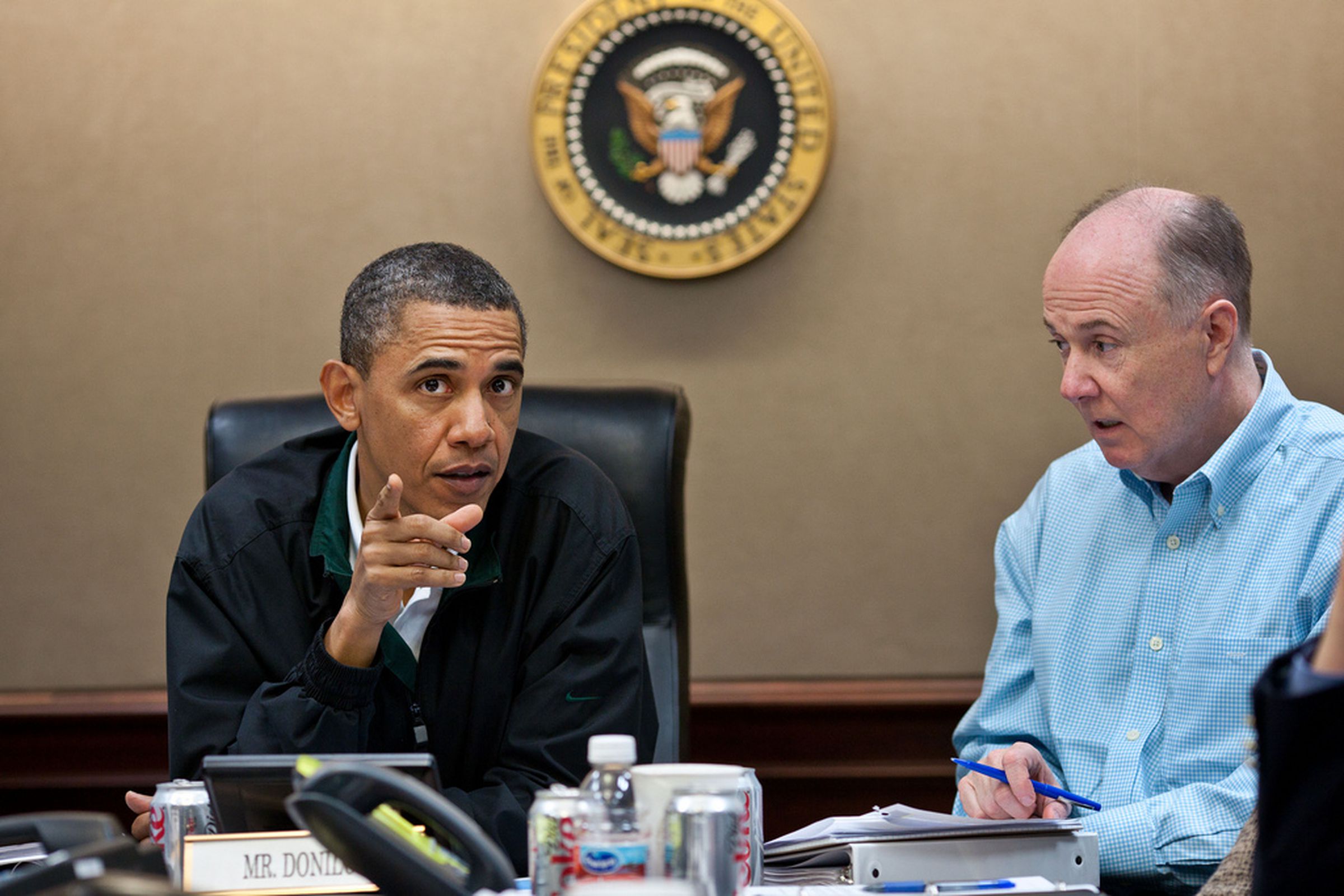 President Obama and national security advisor Tom Donilon