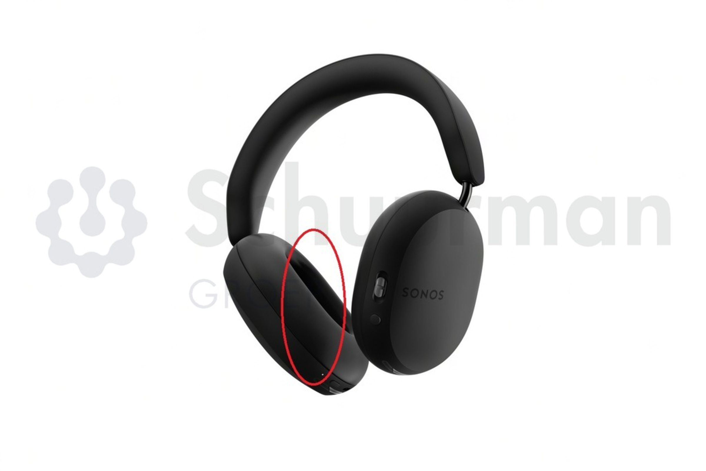 A leaked image of the Sonos Ace headphones in black.
