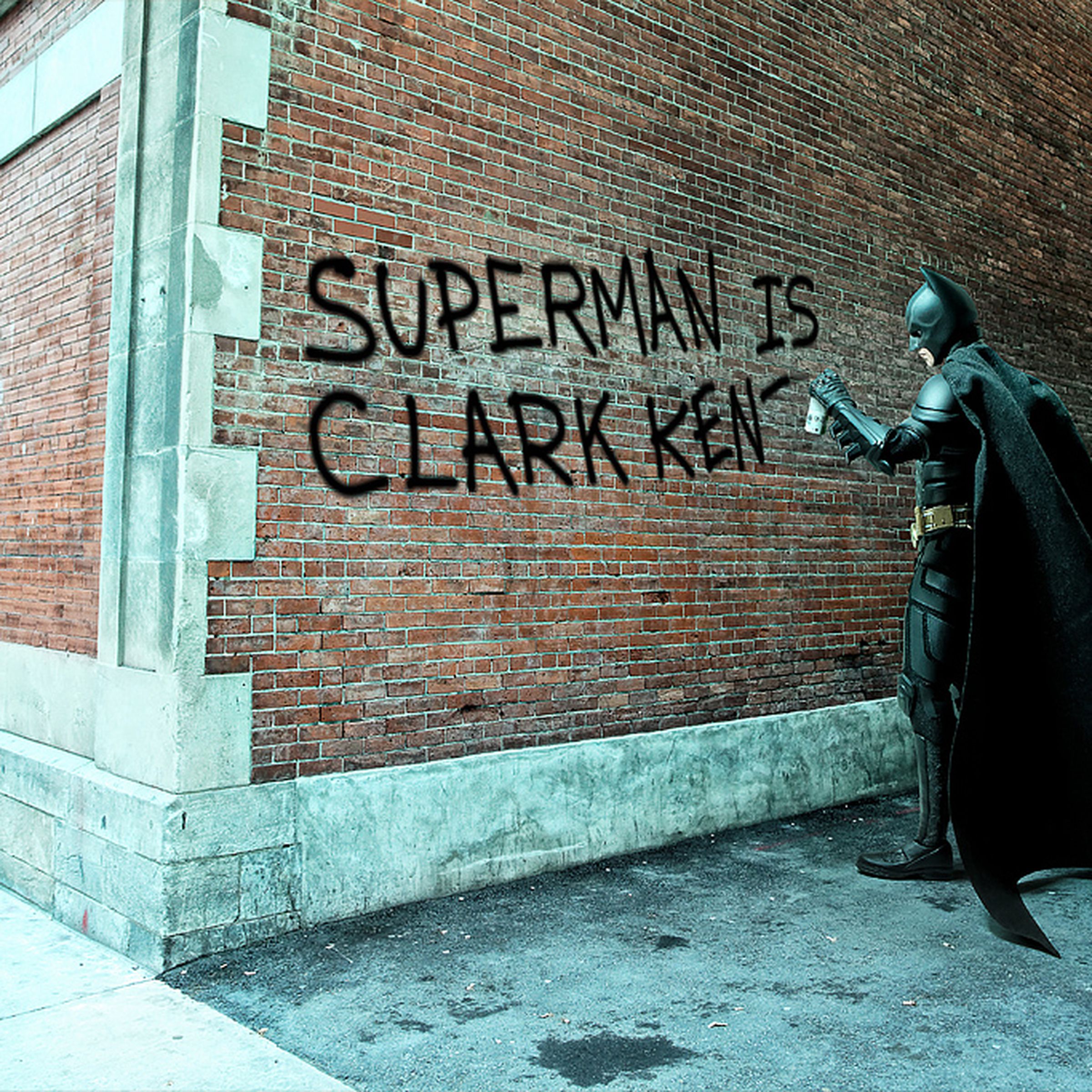 Batman leaves a graffiti message