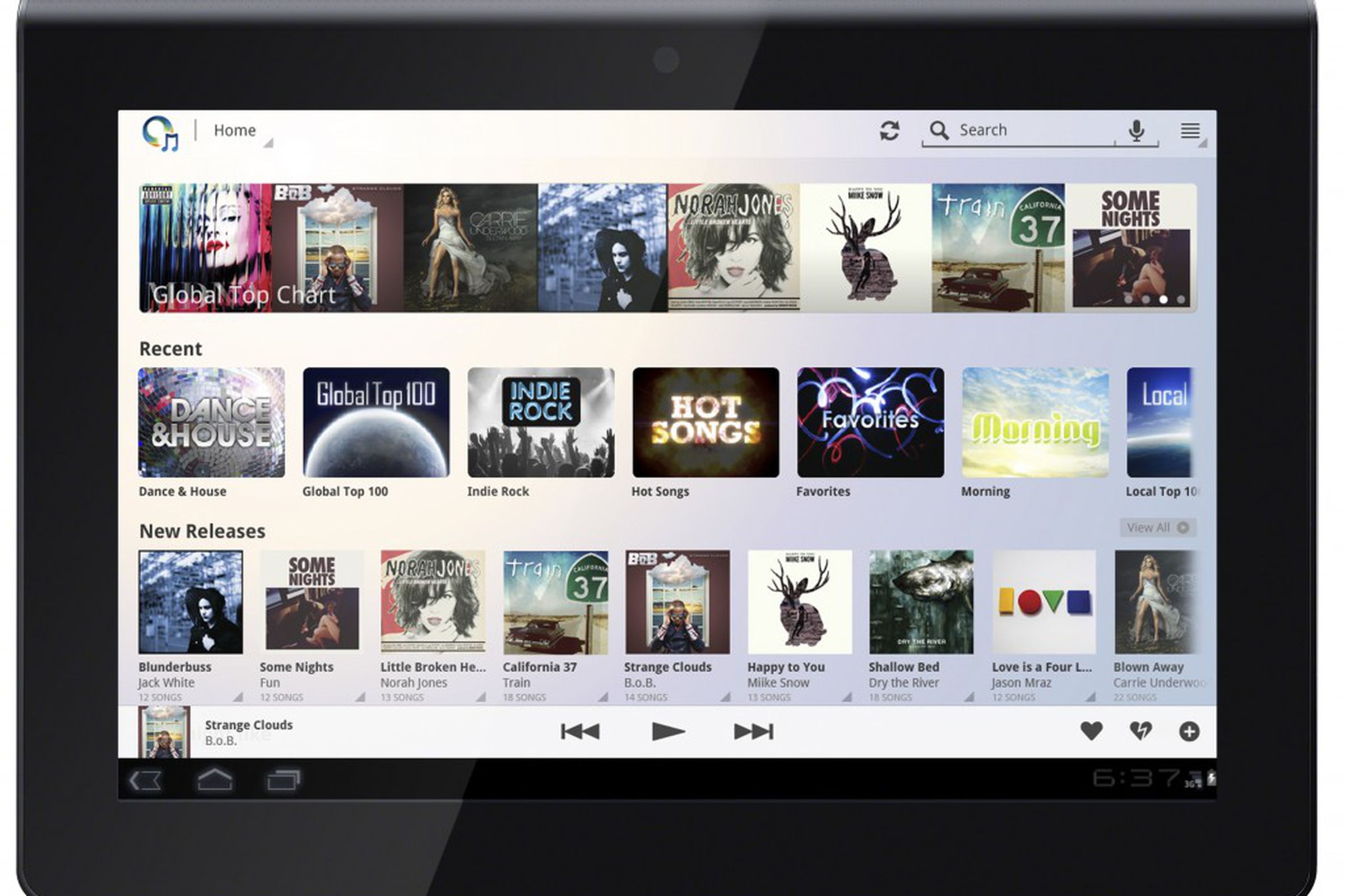 Sony Music Unlimited Android tablet