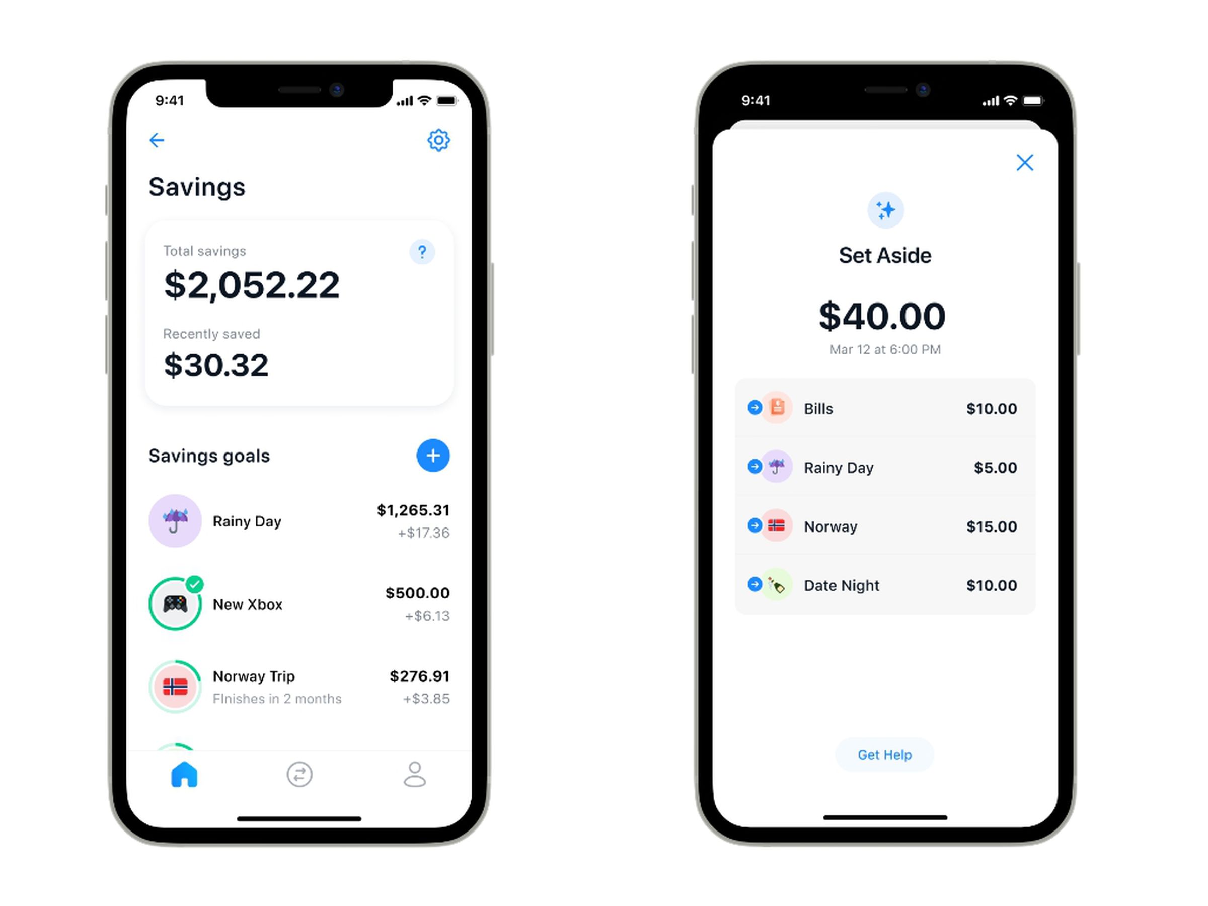 You can set individual savings goals in the new Digit app and track how the service moves money around after each deposit.