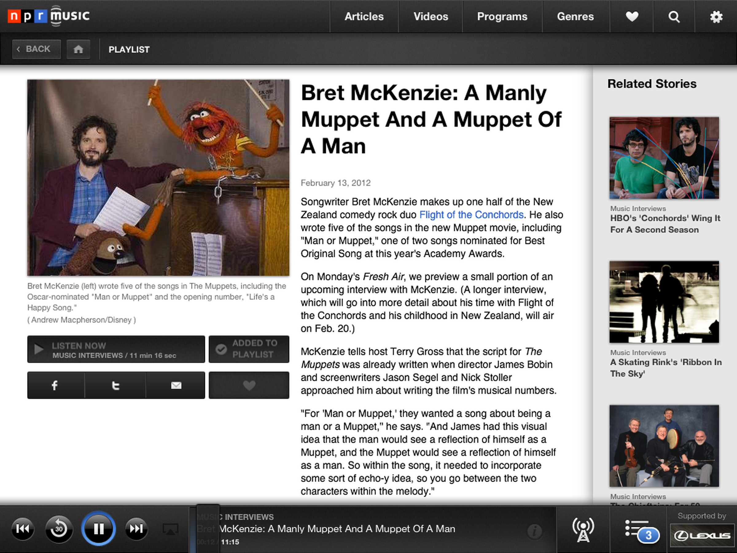 NPR Music for iPad screenshots