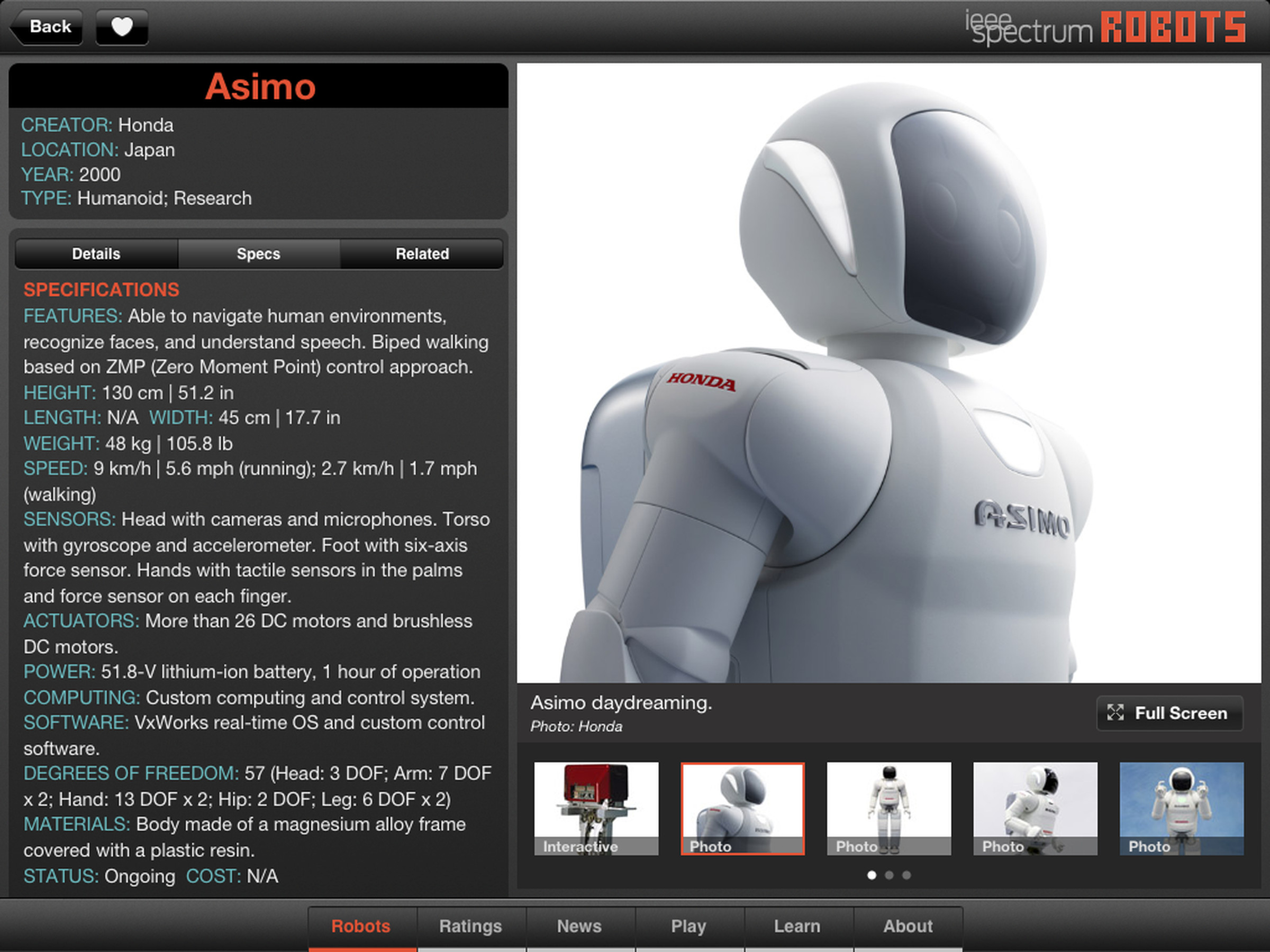 Robots for iPad screenshots