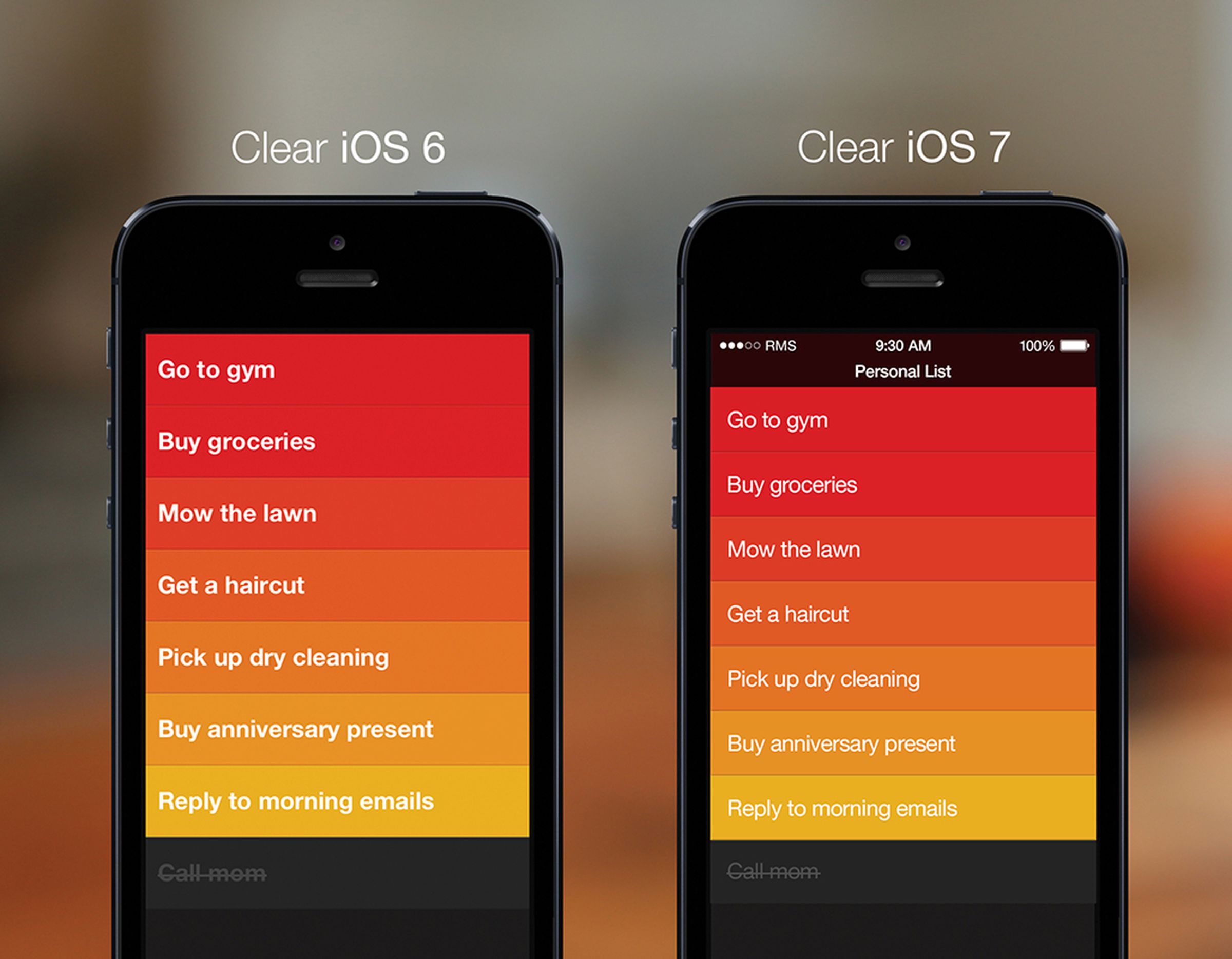 Clear for iOS 7 screenshots