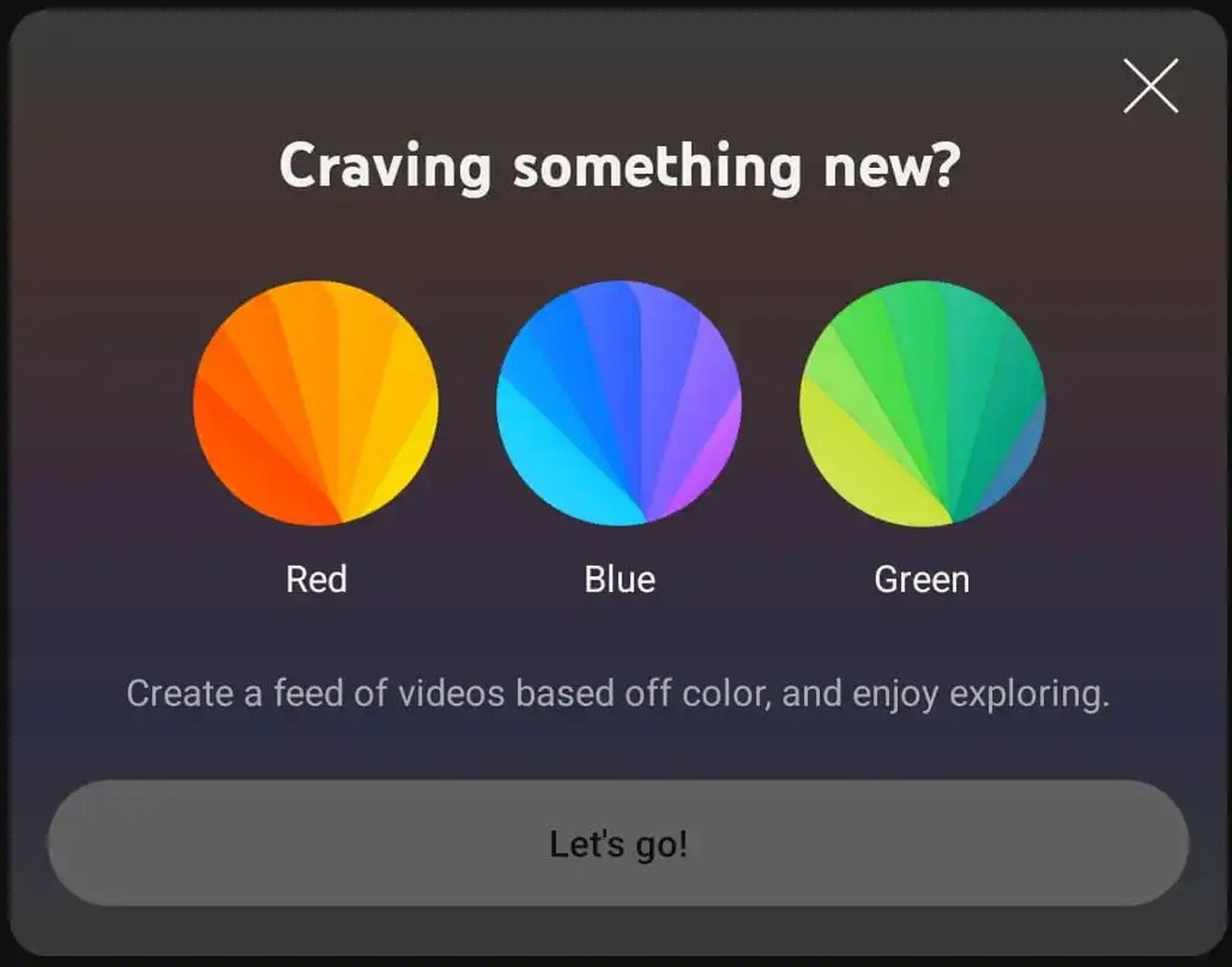 A screengrab taken from the YouTube mobile app displaying the new color feed options.