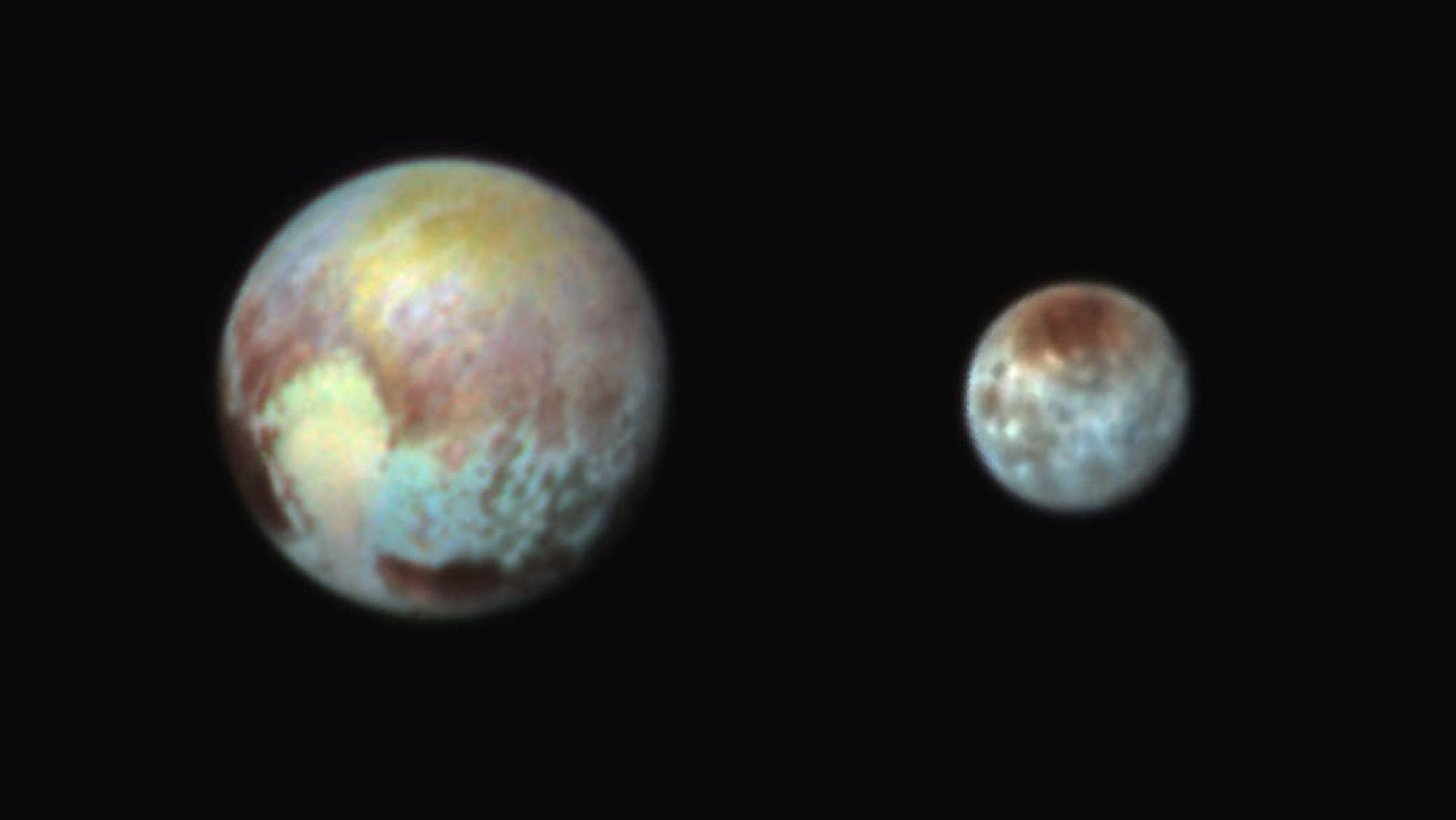 Pluto Charon false color