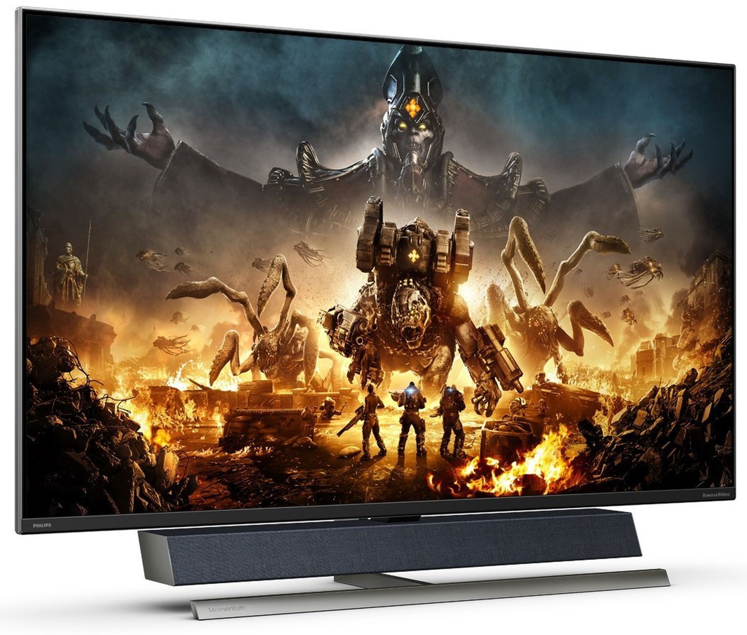 The 55-inch Philips Momentum is one of the first displays to include Microsoft’s new Xbox badge.