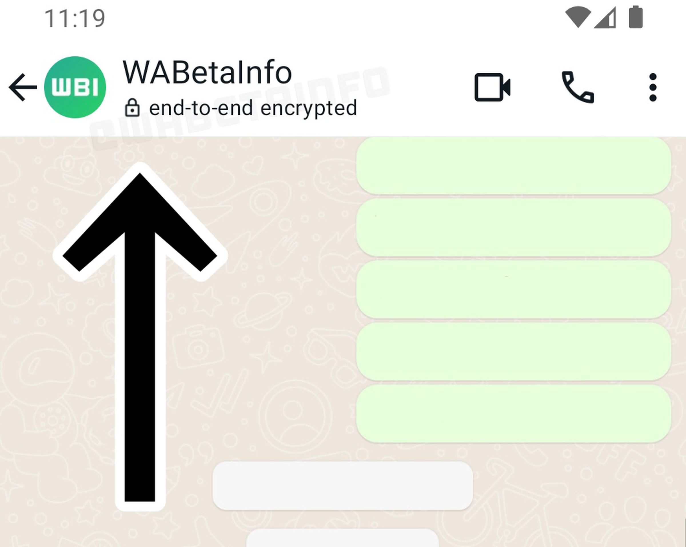 A picture of a WABetaInfo screenshot showing the new badge.