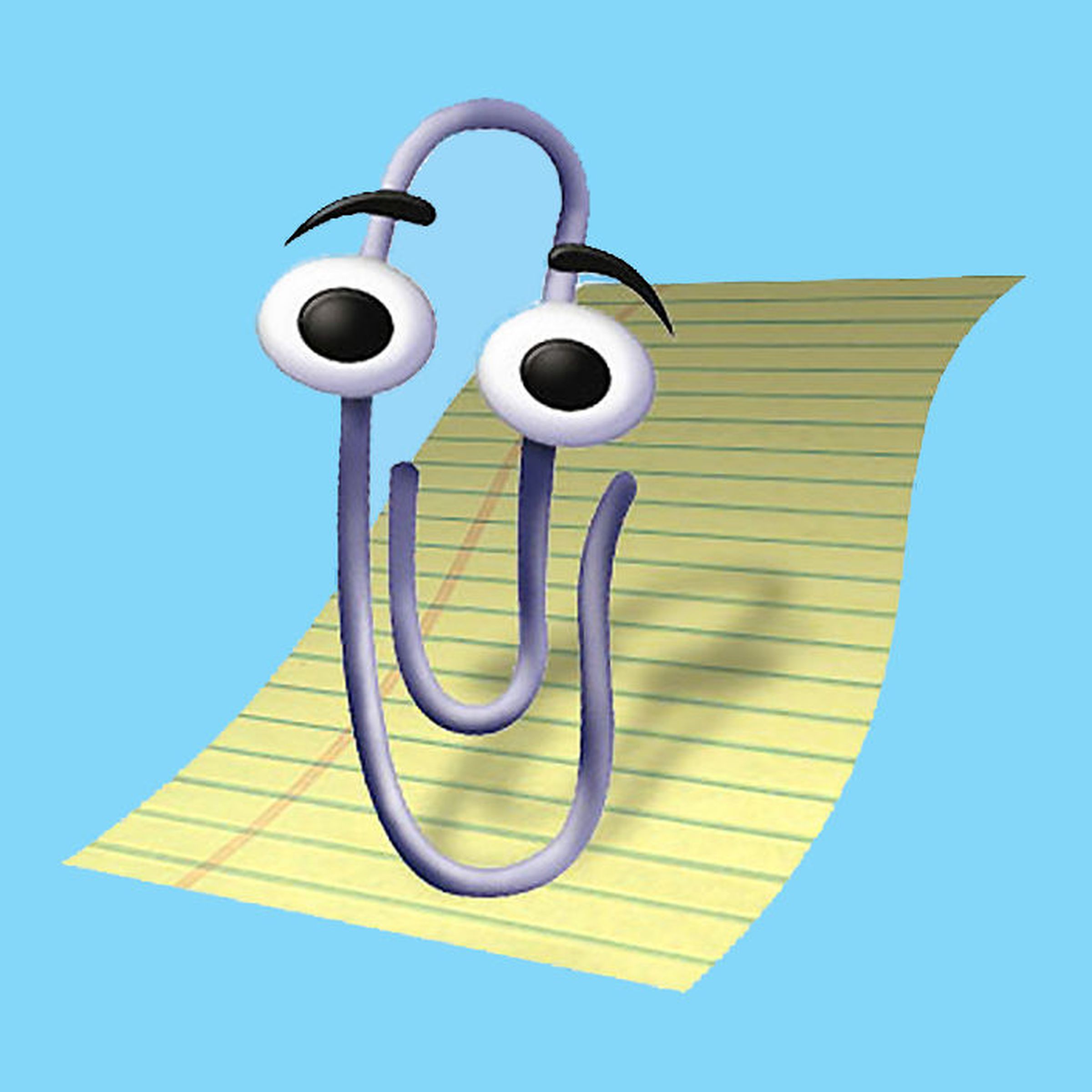 Clippy on ruled paper.