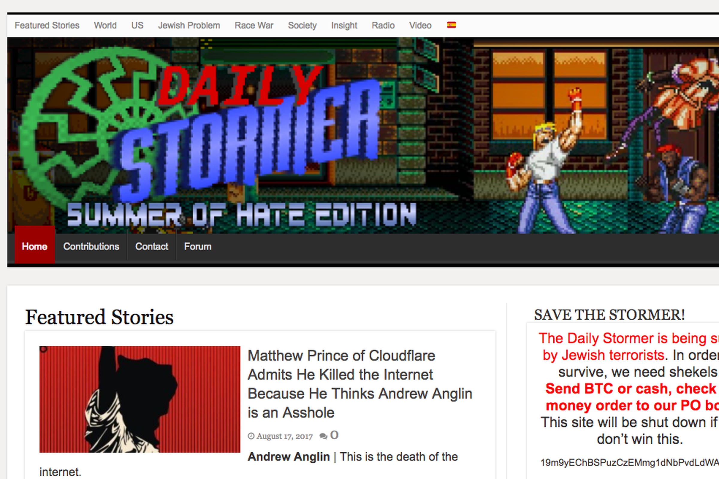 Daily Stormer  homepage
