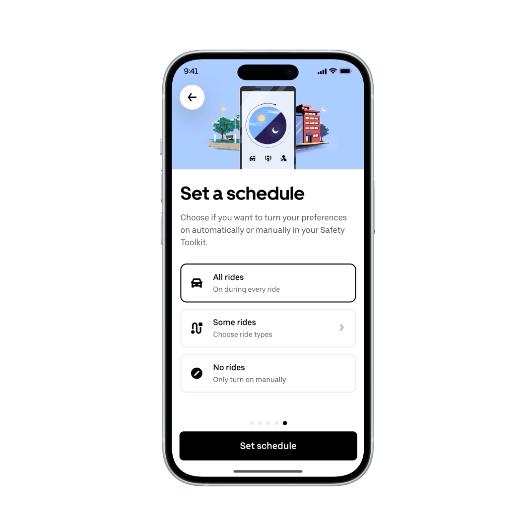 The new section lets users create schedules for various safety tools.