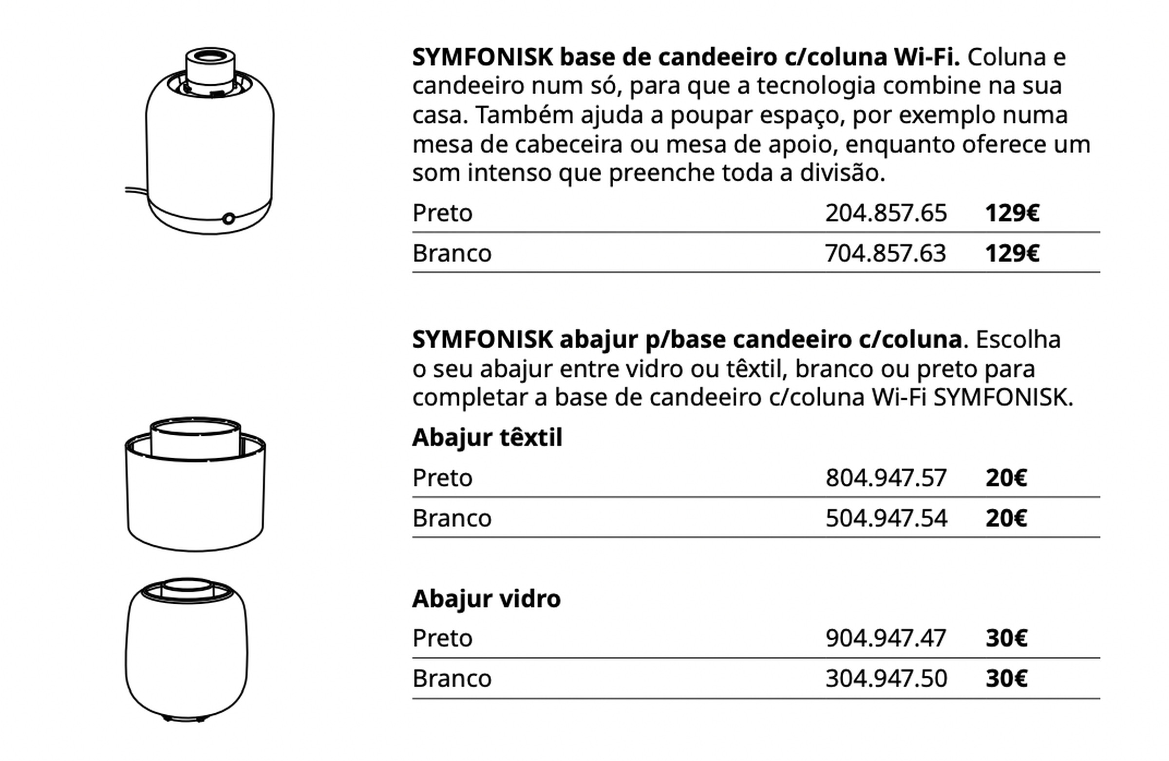 The different configuration options for the new Symfonisk speaker lamp.
