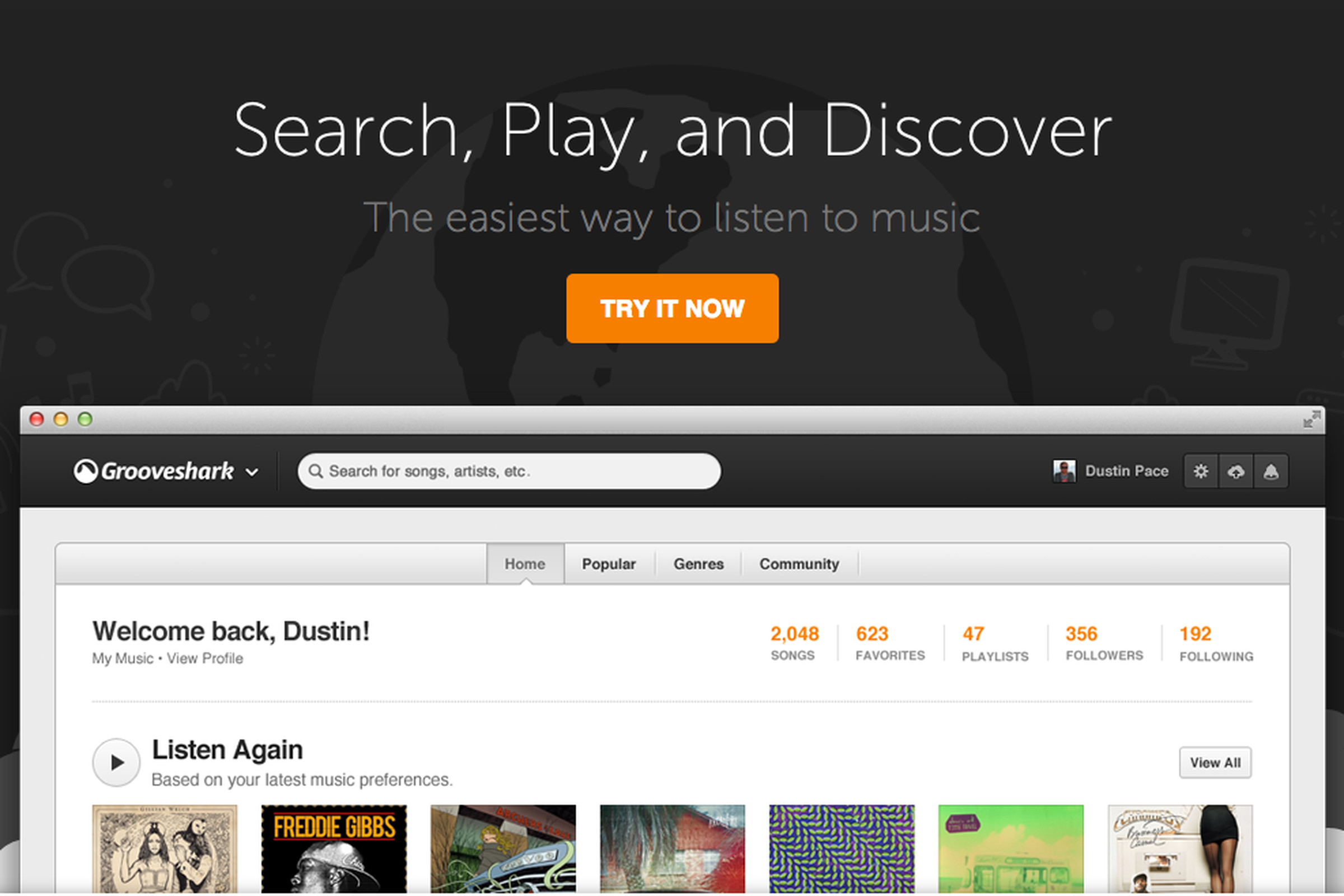 Grooveshark redesign