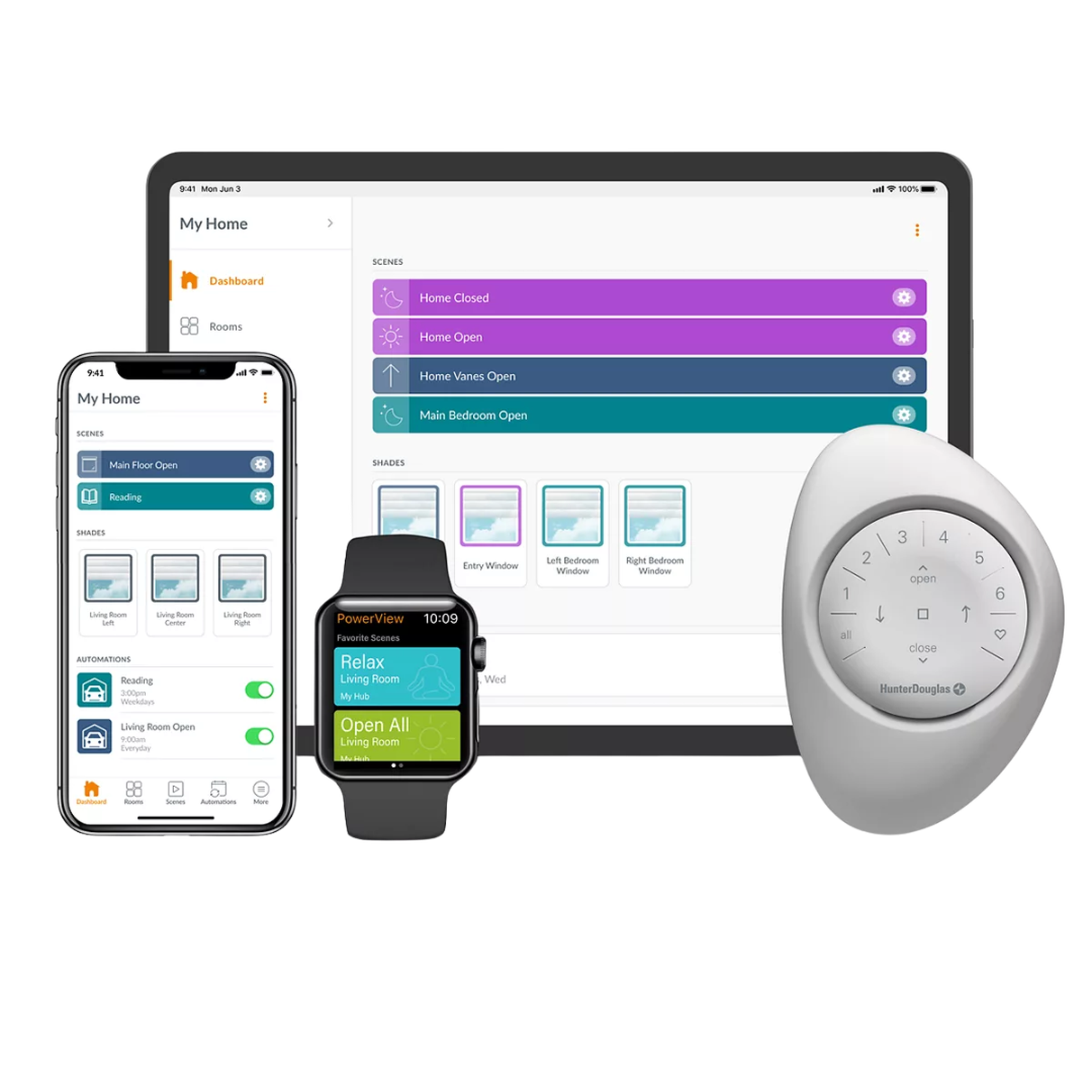 Hunter Douglas’ PowerView Gen 3 Platform no longer needs a hub for app control with a smartphone, tablet, or smartwatch. Its Pebble remote has also been redesigned.
