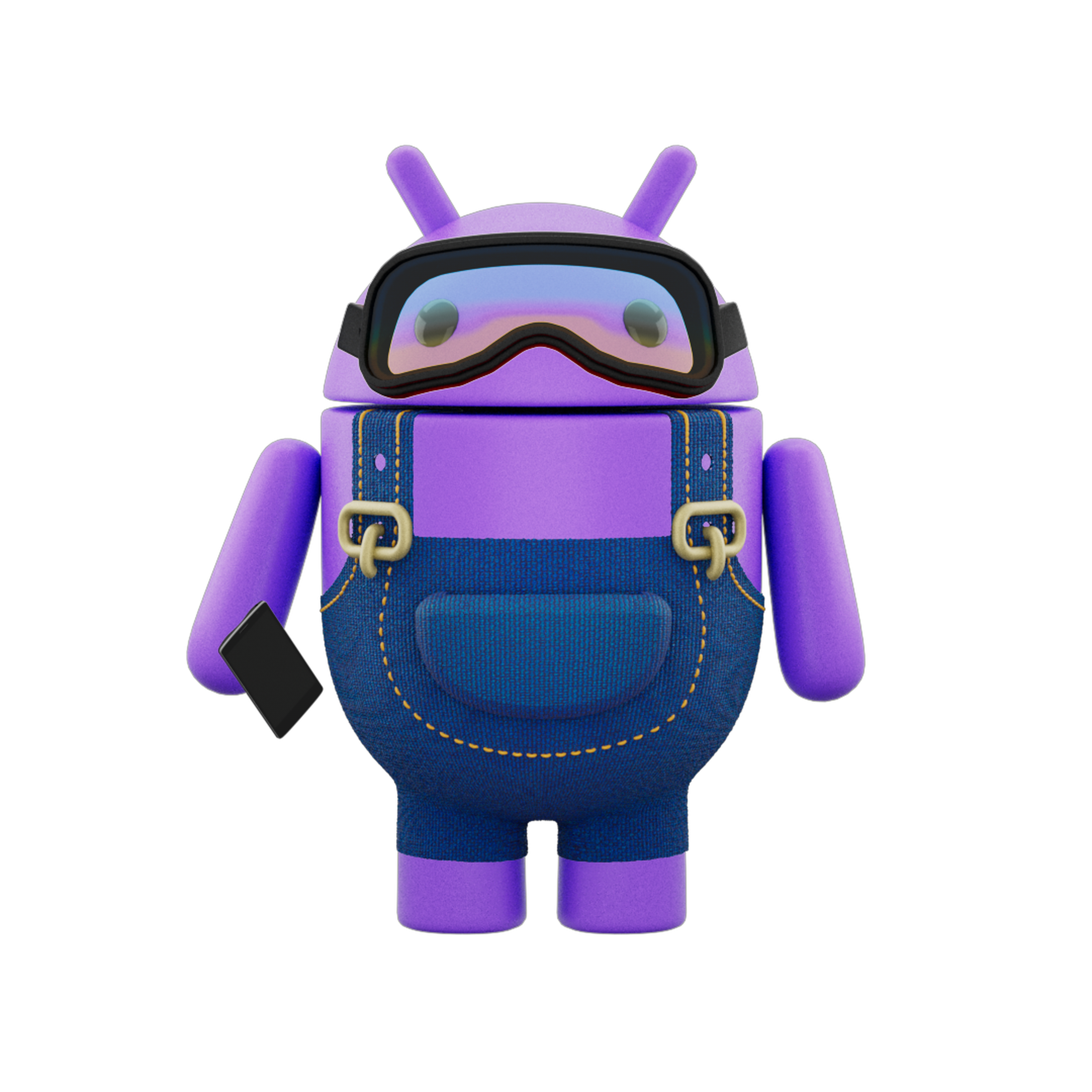 customized purple Android The Bot mascot 