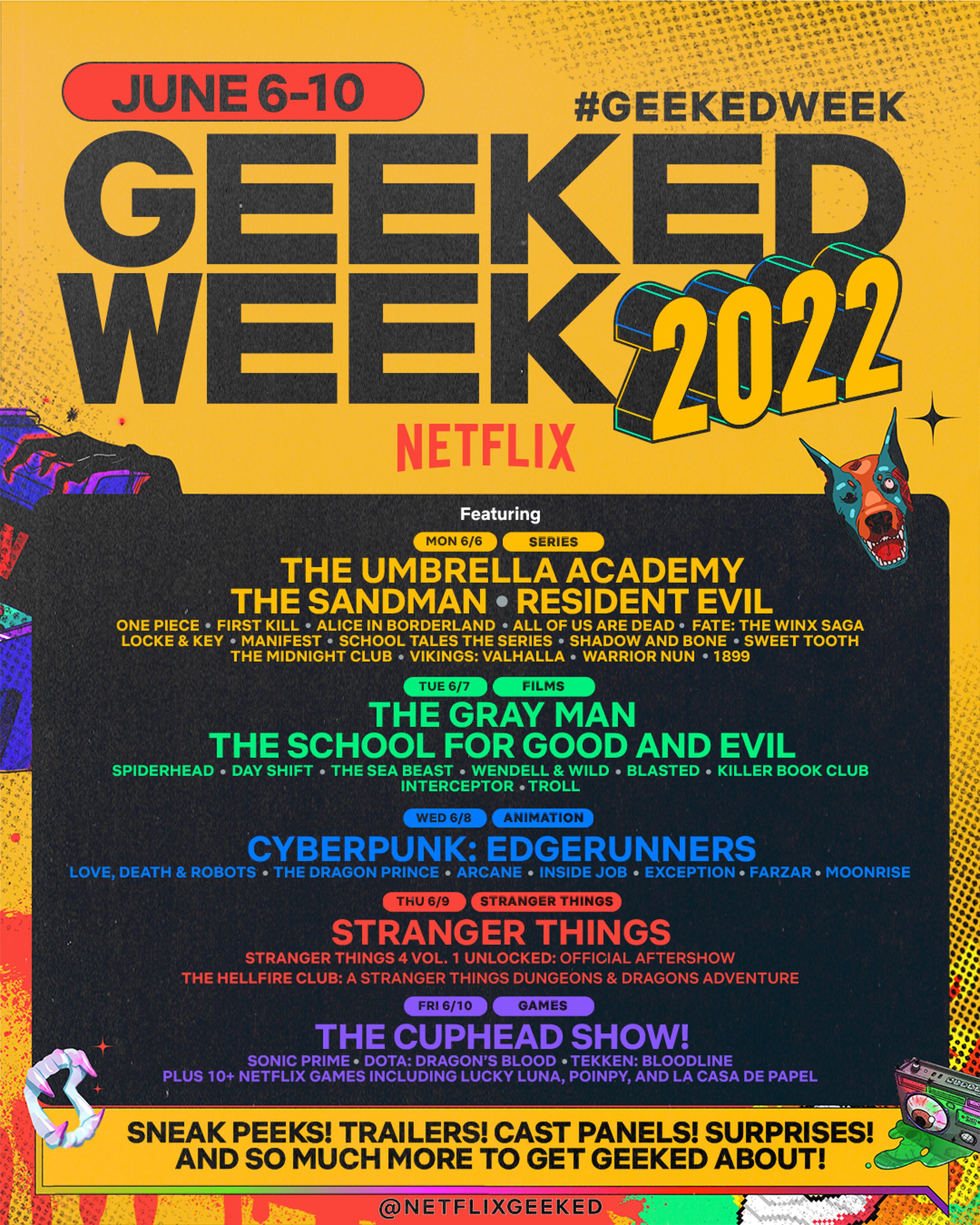The confirmed line-up for Netflix Geeked Week 2022.