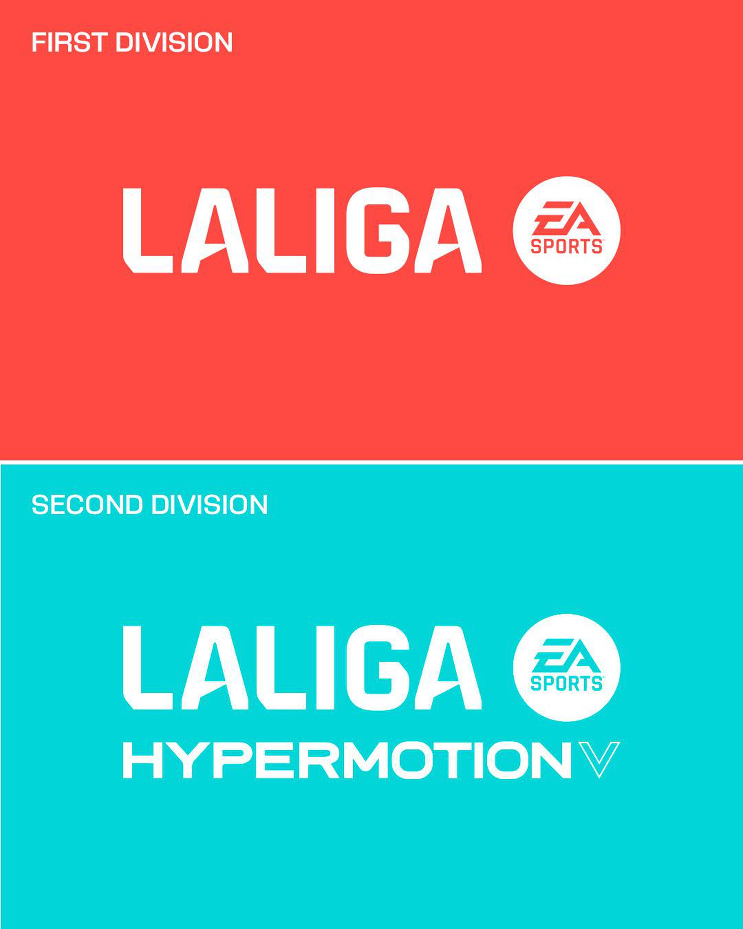 Rebranded logos for Spain’s soccer league LaLiga.