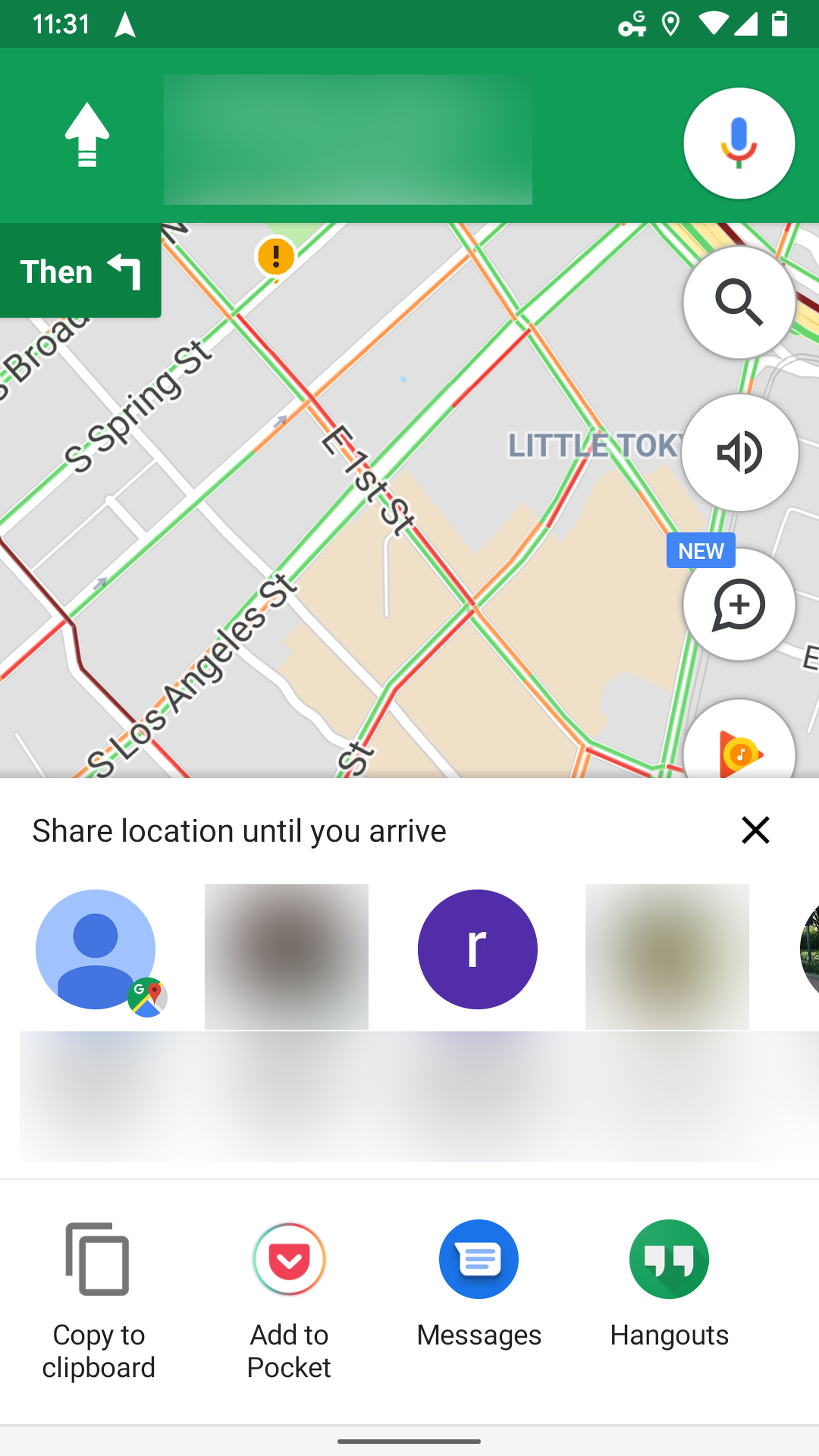 Google Maps - progress sharing