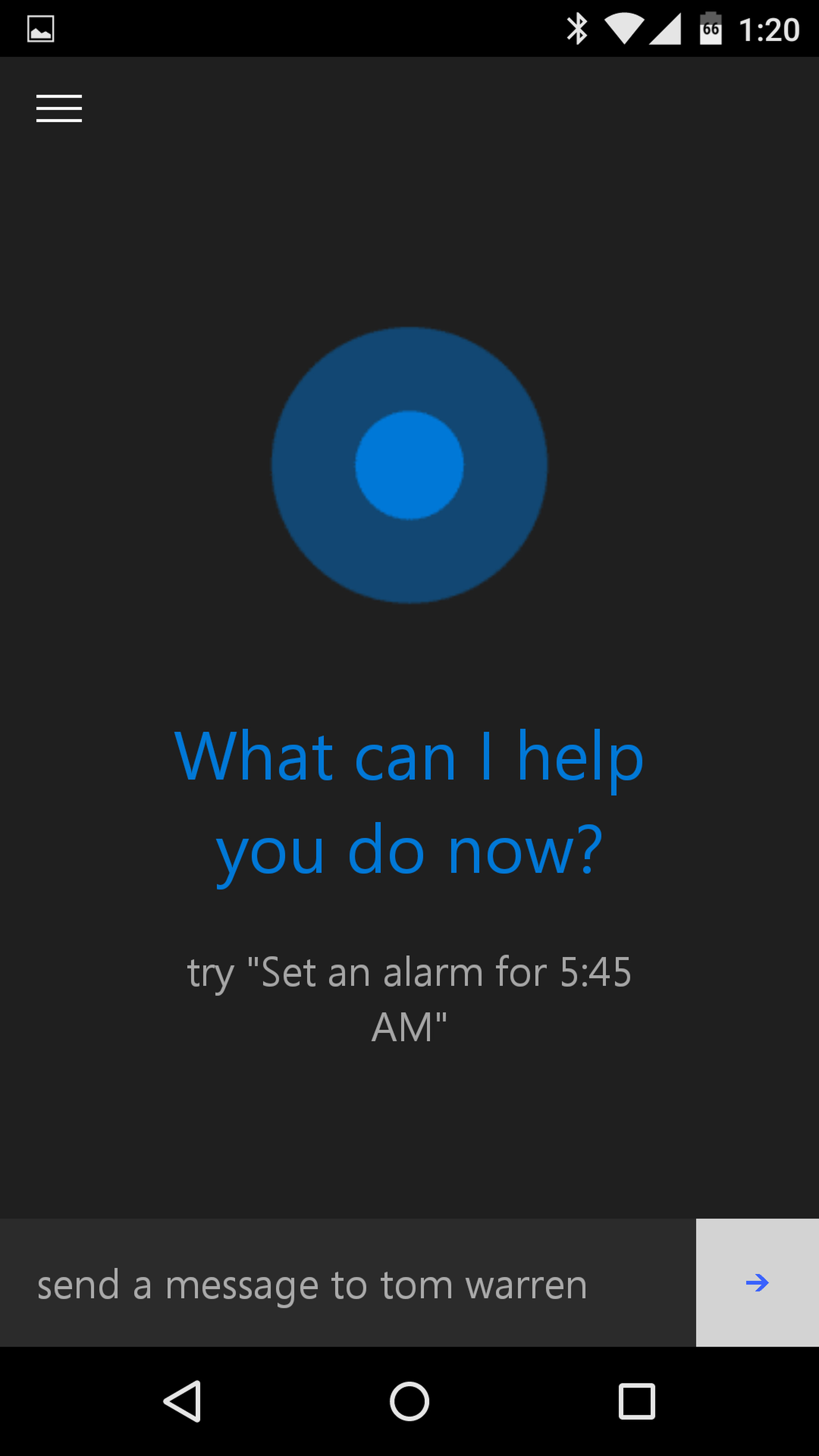 Cortana for Android screenshots