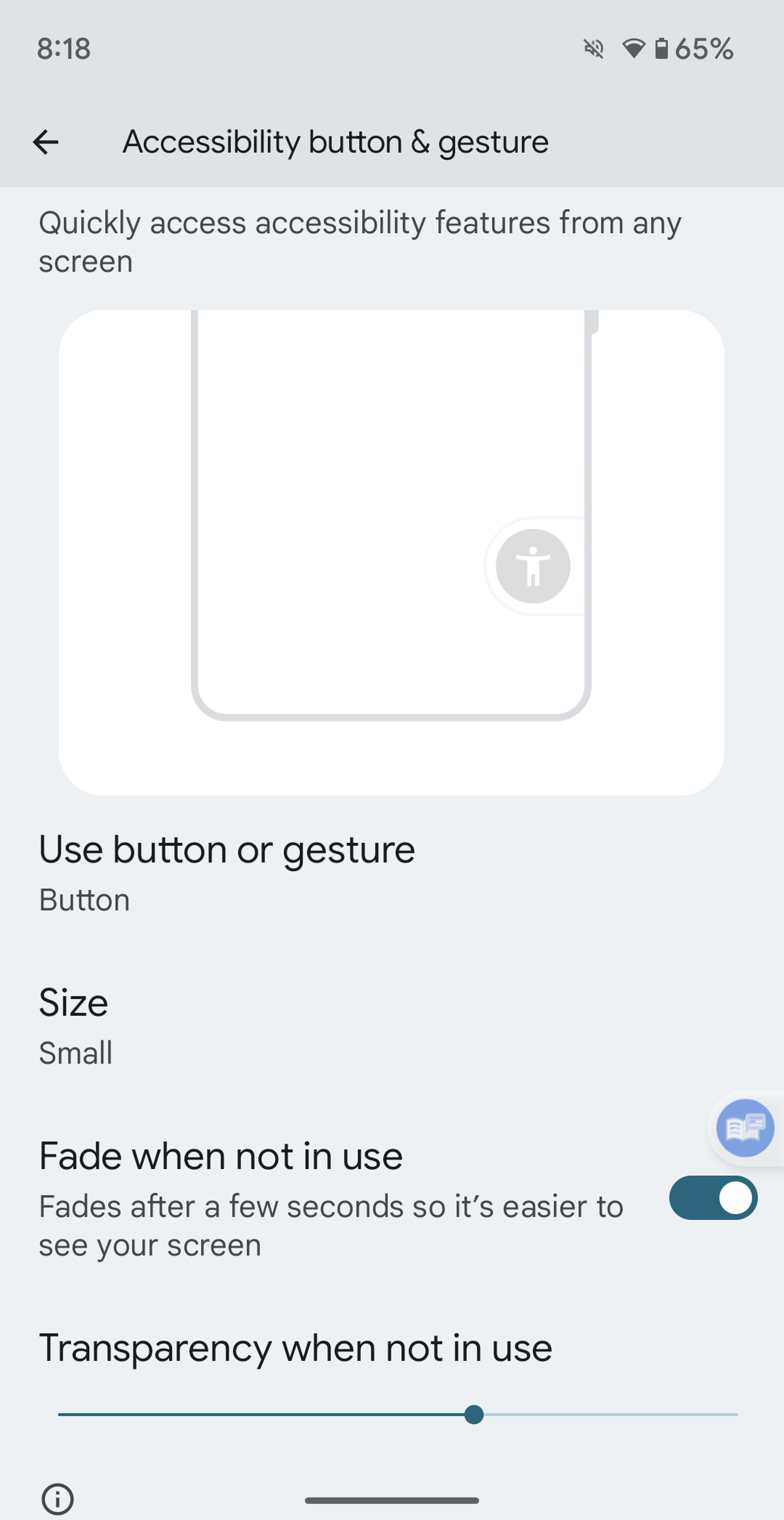 <em>There are a few options for adjusting how the virtual button looks and behaves.</em>
