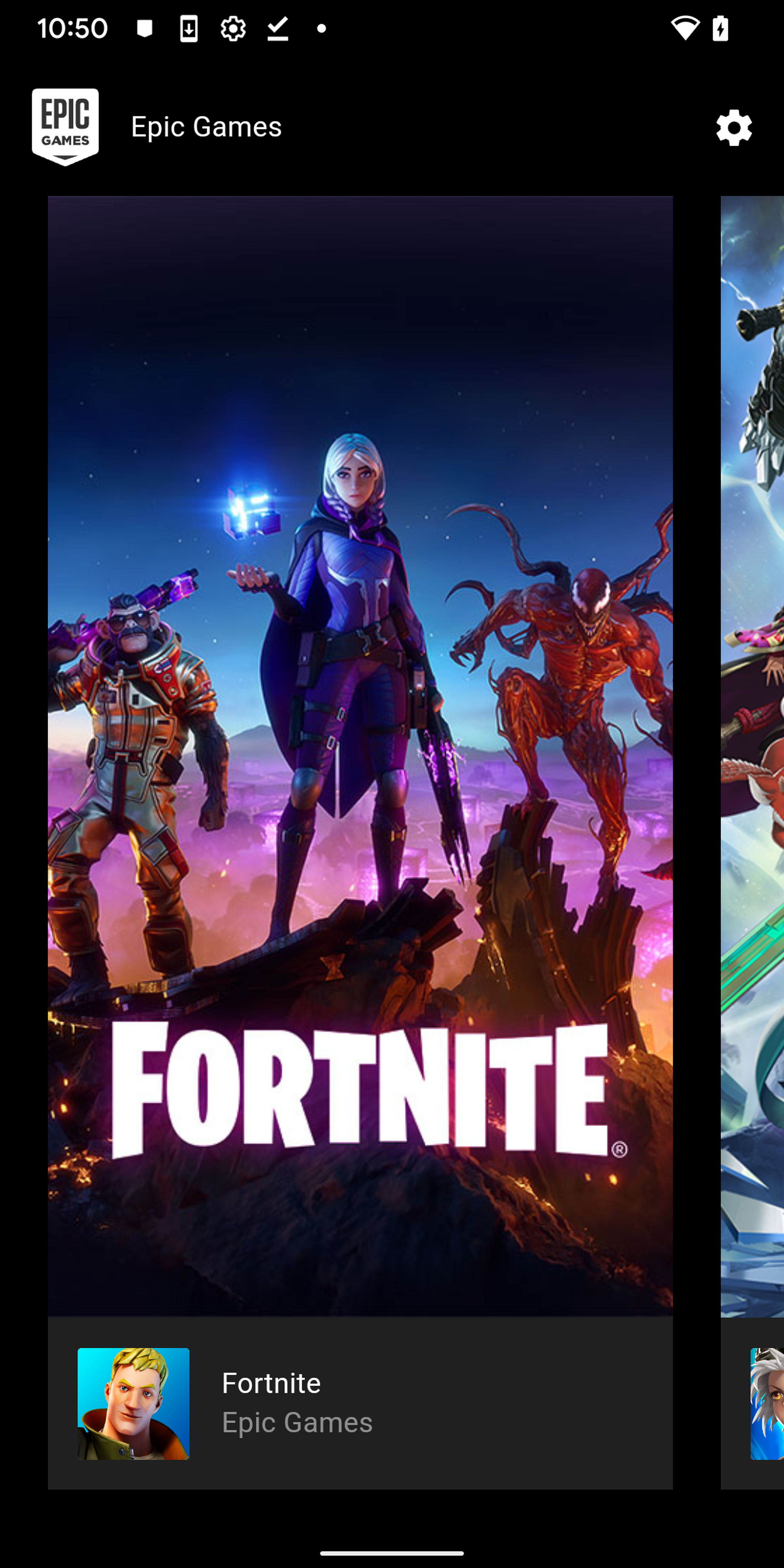 Open the installer and tap the Fortnite graphic.