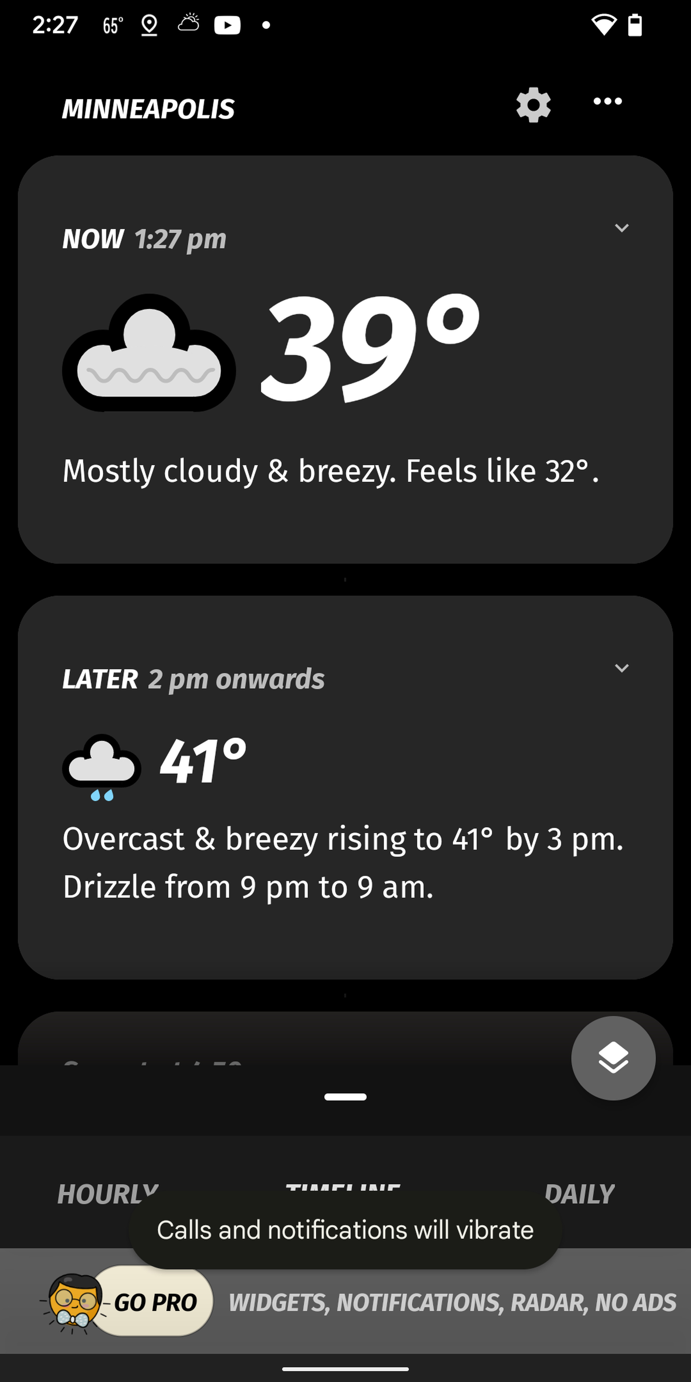 Appy Weather has a simple, straightforward interface.