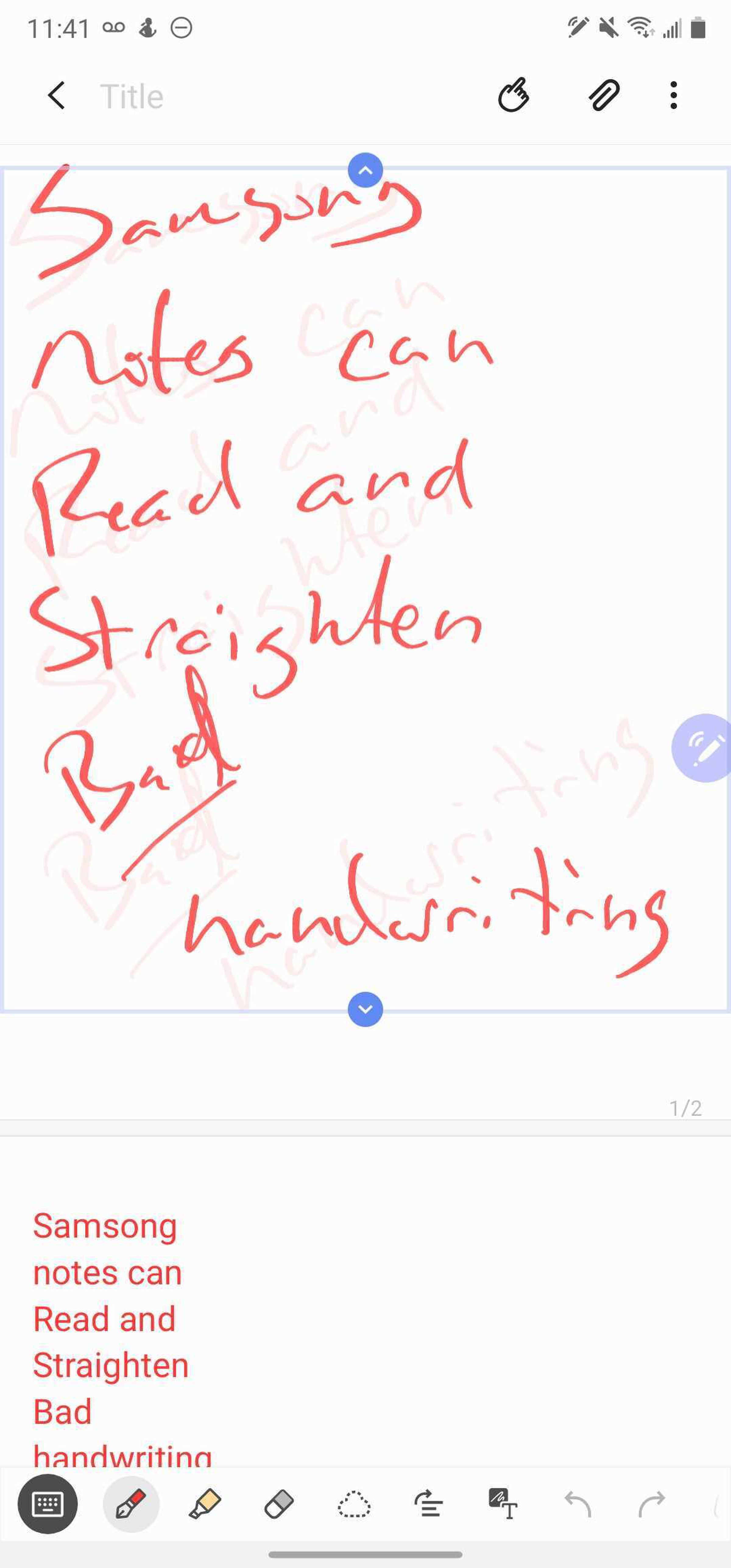 Samsung Notes can re-align your handwriting, convert it to text, and play back audio from the moment you wrote it.