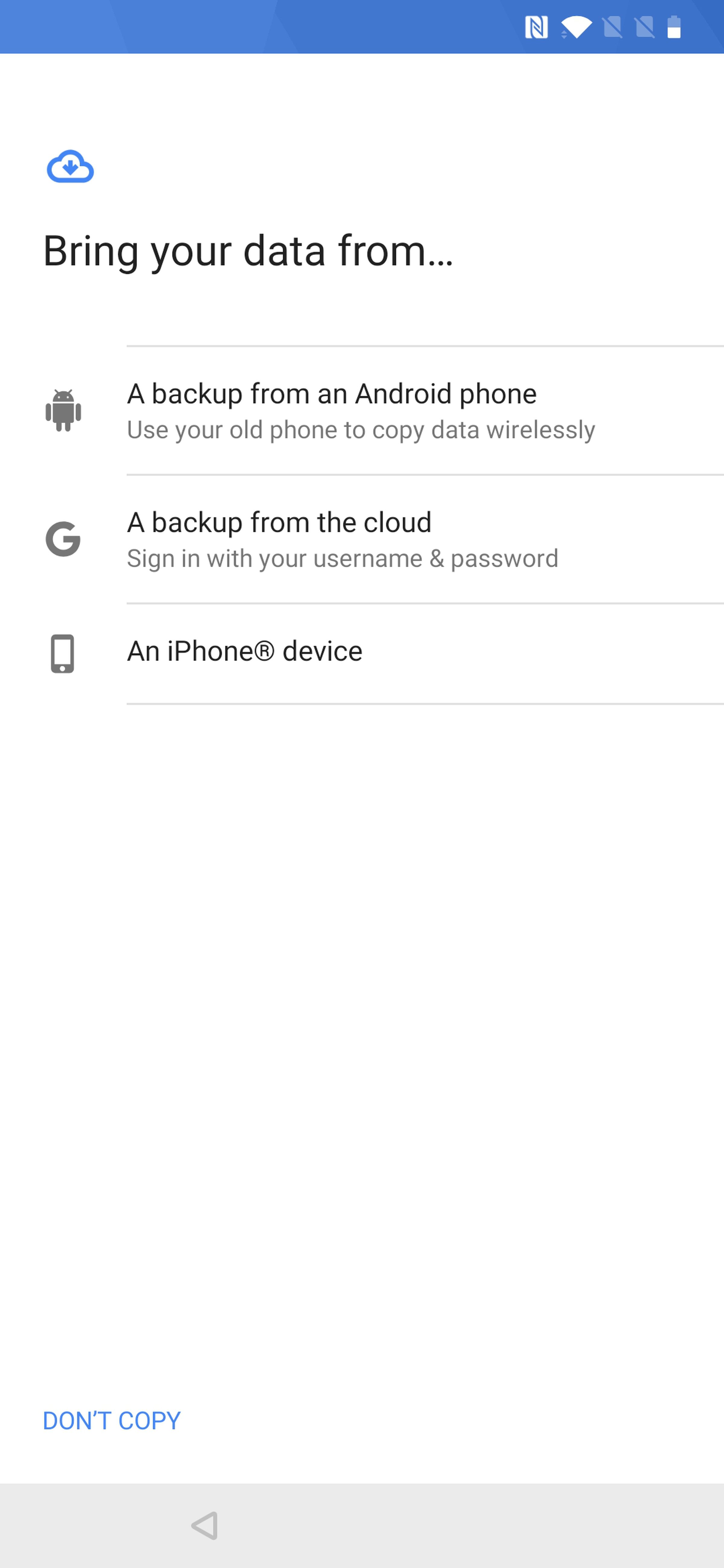 Migrating phone data Android to Android