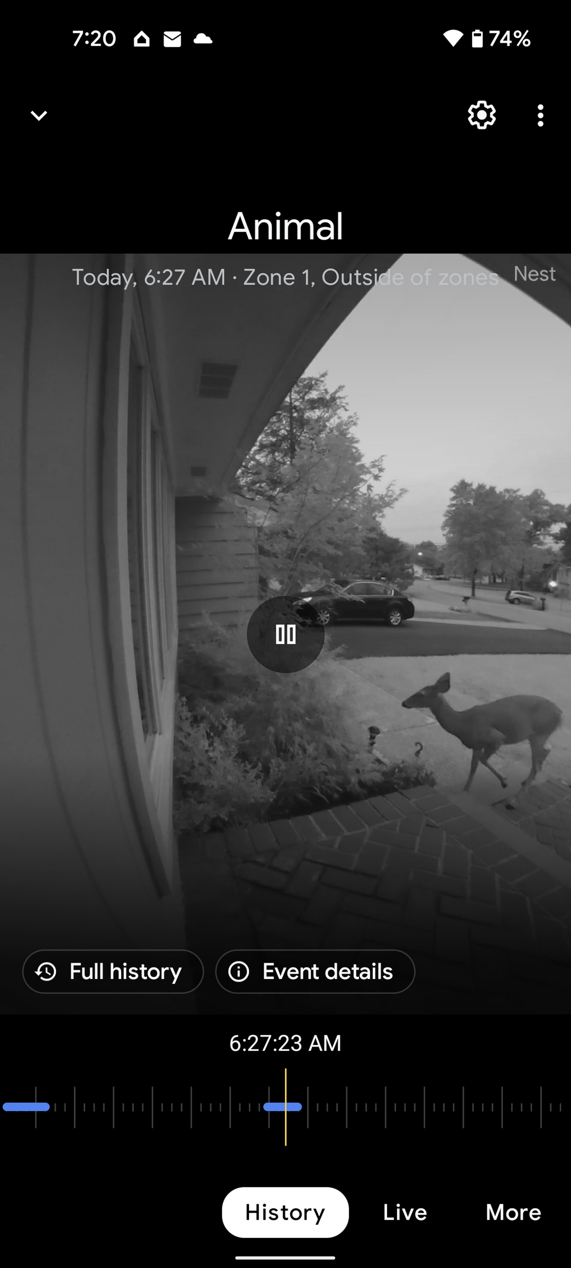 The Nest Doorbell’s onboard intelligence can detect and alert you to familiar faces, packages, animals, and moving vehicles without using cloud processing.