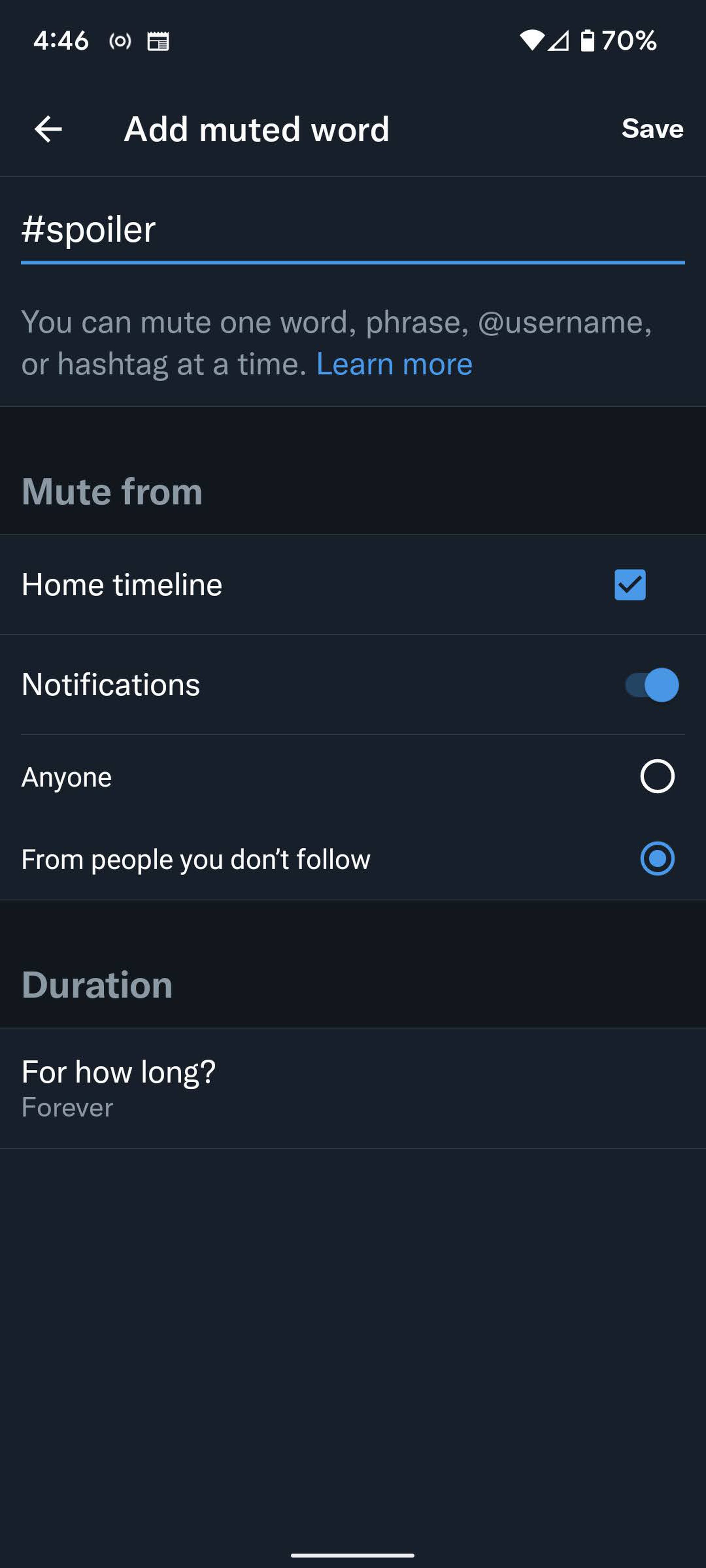 In Android, you mute using settings.